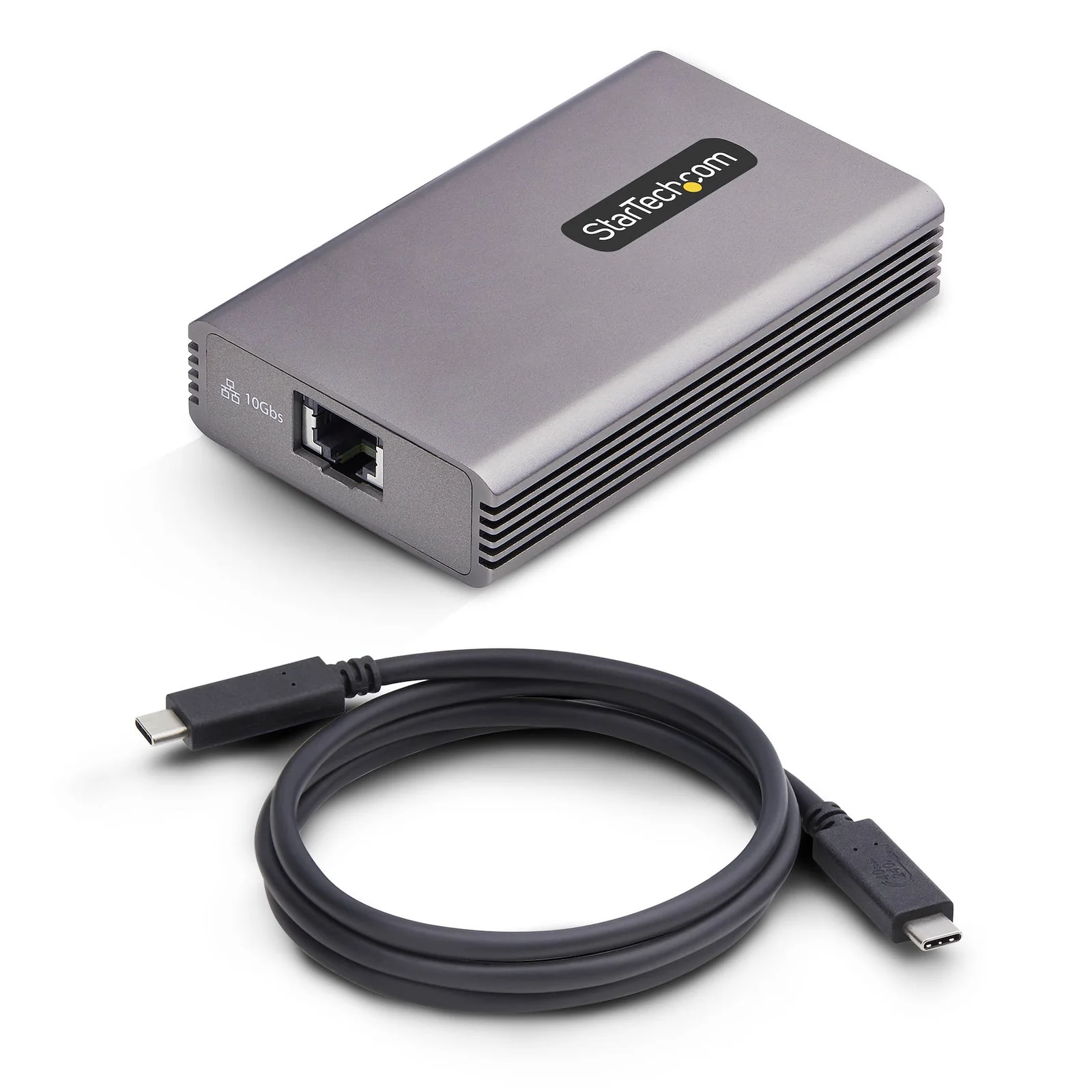 StarTech.com Adaptateur USB4 vers Ethernet, 10GbE, Multi-Gigabit, Compatible Thunderbolt, Carte Réseau 10GBASE-T/5G/2,5G, Adaptateur Ethernet 10G, Câble USB4 de 0,5m, Win/Mac, TAA