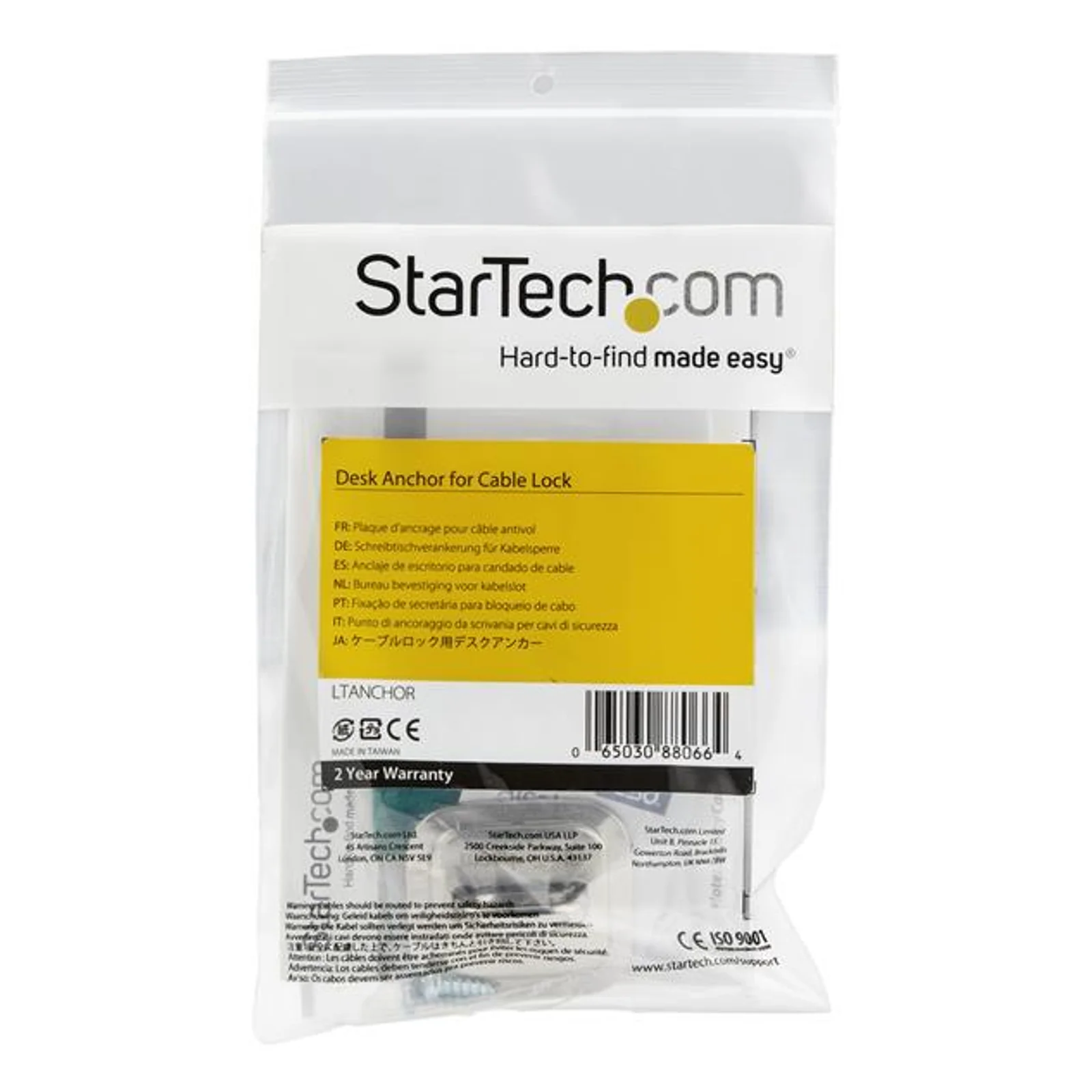 StarTech.com Ancrage de câble antivol pour ordinateur portable en acier
