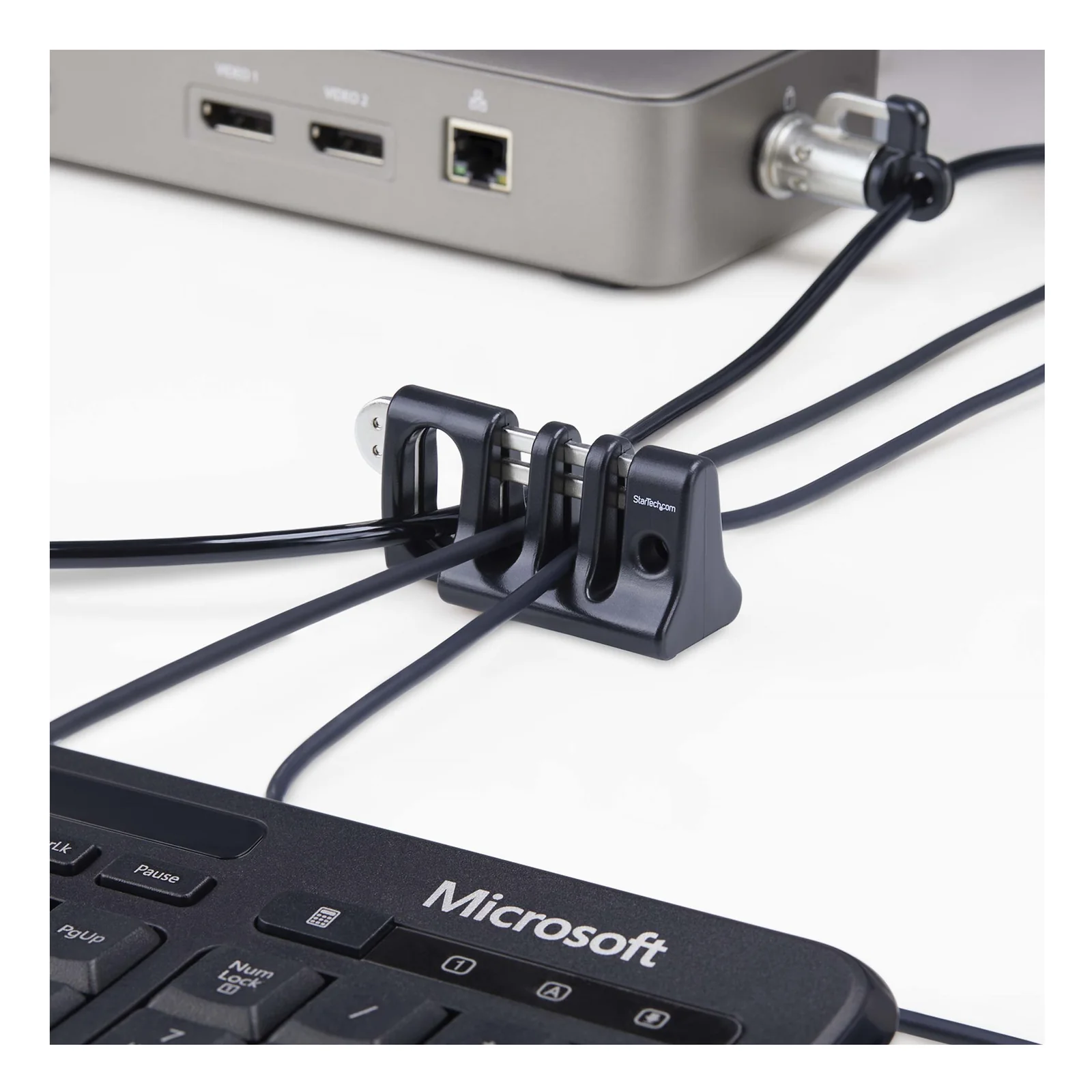 StarTech.com Antivol de Câble Périphérique, Clavier/Souris Sécurisé, Verrouillage de Câble pour les Bureaux Partagés/Ordinateurs Publics, Ancrage Compatible le Câble de Sécurité/ Cadenas du PC Portable - TAA