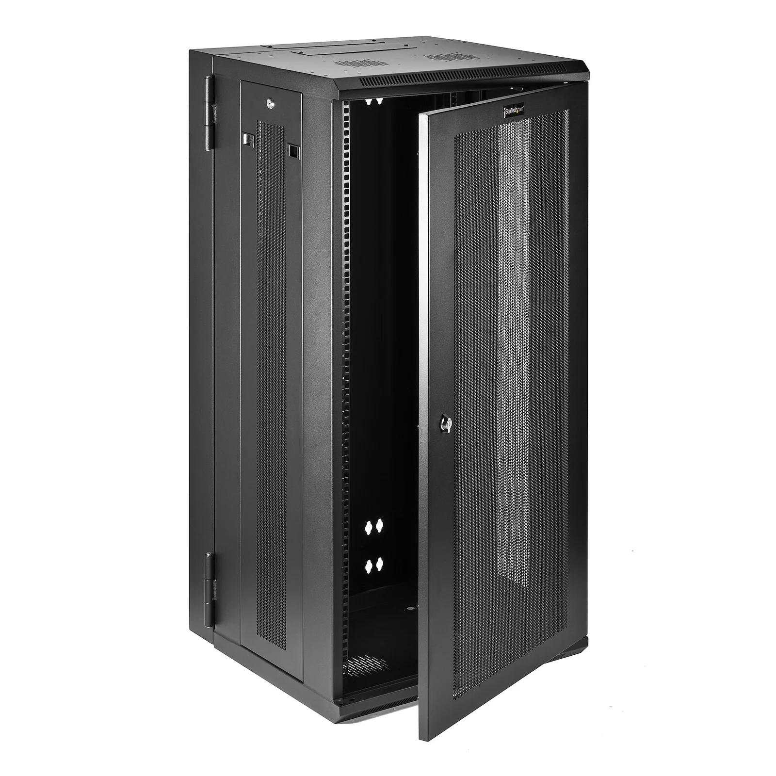 Armoire rack murale 26U StarTech.com, porte avant grillagée ouverte, intérieur vide