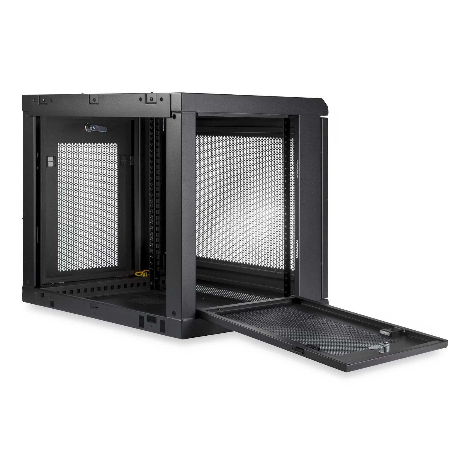 StarTech.com Armoire Réseau Murale 9U à 2 Montants avec Étagère 1U, Baie Serveur Murale 19" pour Données/Réseau/AV/Électronique/Équipement IT, Petite Armoire Rack Ventilée