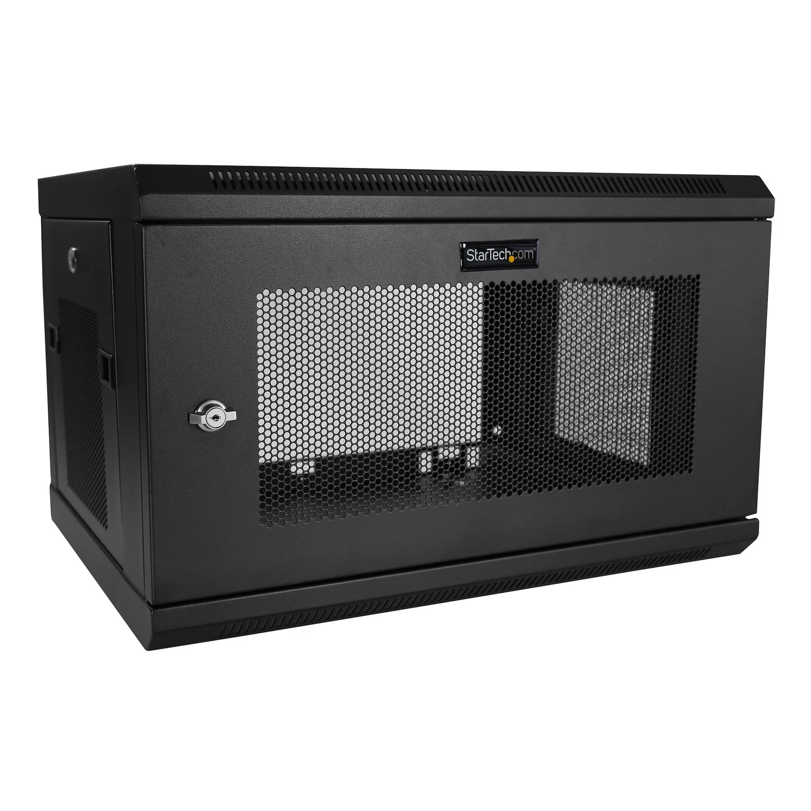 Armoire Réseau Murale à 2 Montants 6U avec Étagère 1U, Armoire Serveur Murale 19" à Charnières pour Équipement IT/AV/Électronique/Ordinateur, Armoire Rack Ventilée Flexible