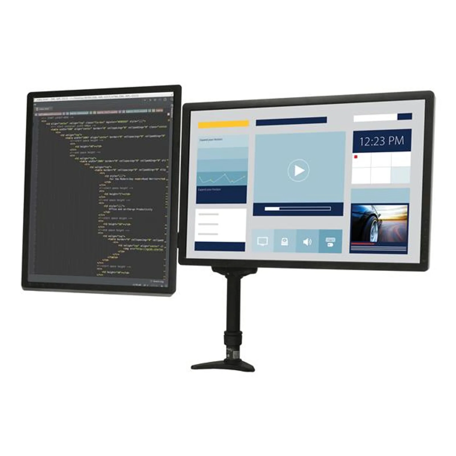 StarTech.com Bras articulé pour 2 moniteurs avec gestion de câbles et hauteur ajustable - Support de bureau double écran