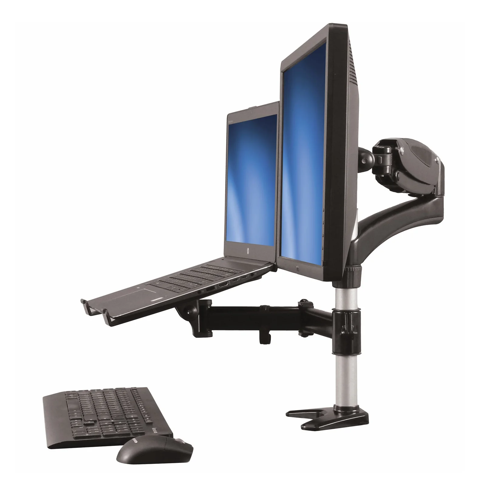 Bras d'écran articulé avec support ordinateur portable