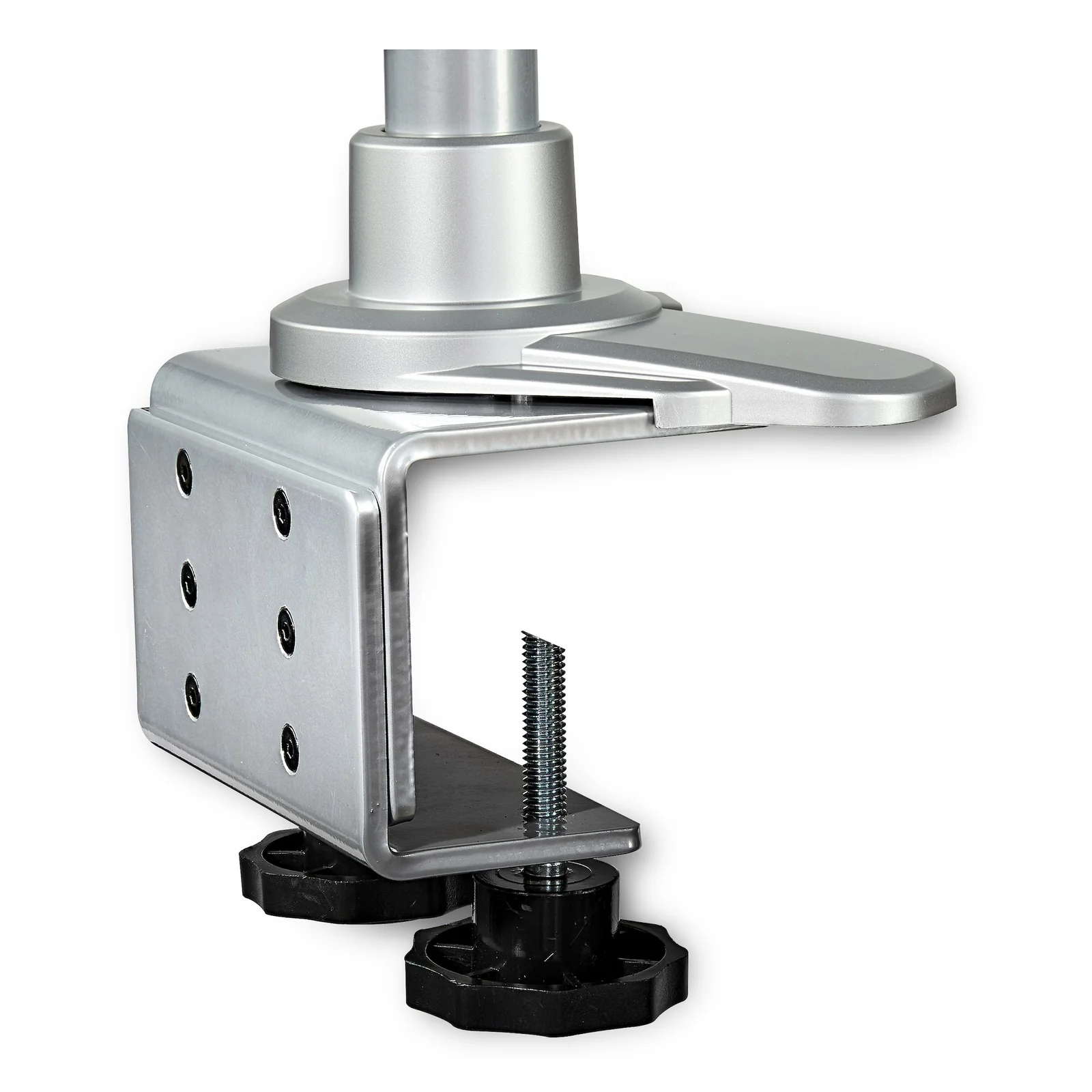 StarTech.com Bras de Support de Bureau pour Quatre Moniteurs - Support sur Mât Articulé/Réglable en Hauteur pour Écrans VESA 4 2x2 Jusqu'à 30"(11,2kg) - Inclinaison/Pivotement/Rotation - Pince en C/Anneau - Argent