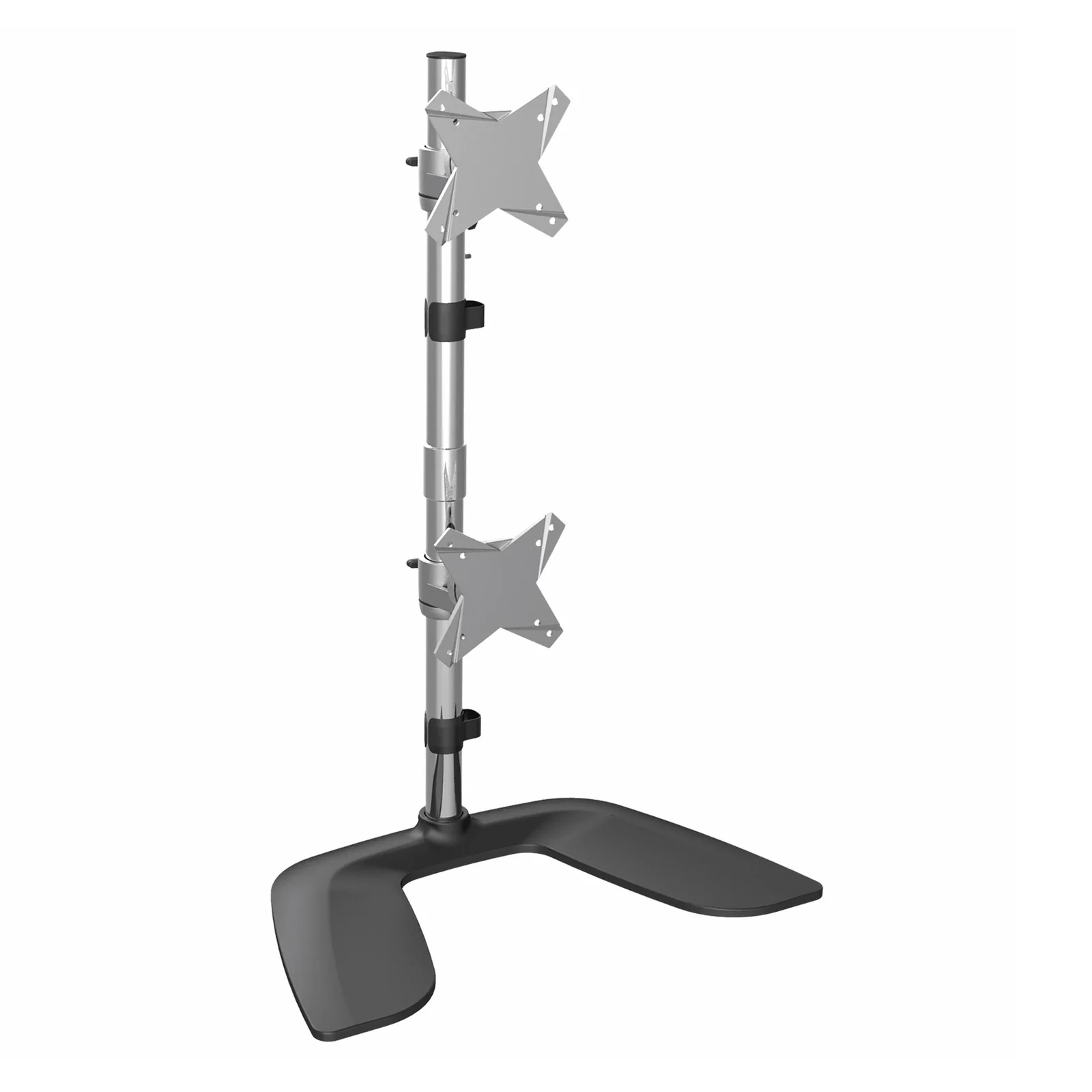 Support double écran vertical empilé - Aluminium