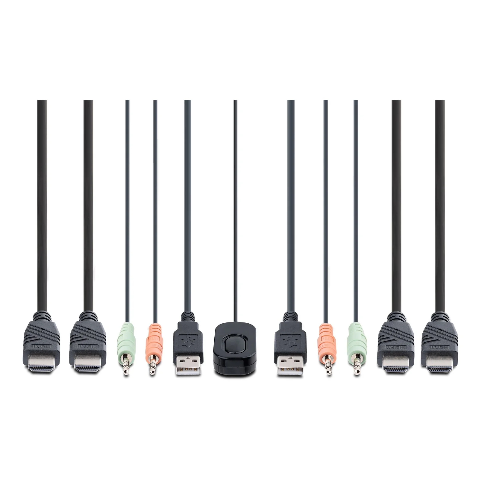 StarTech.com C2-DH46-UA2-CBL-KVM commutateur écran, clavier et souris Noir