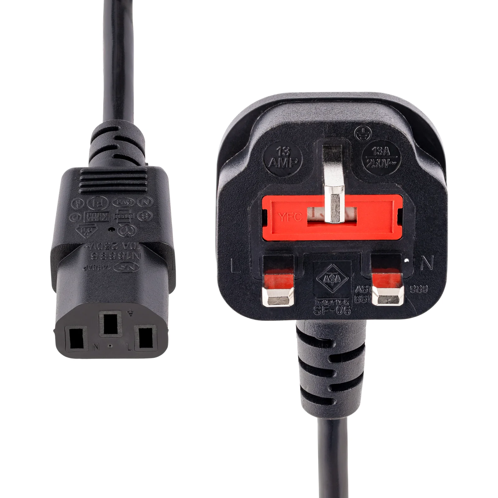 StarTech.com Câble d'Alimentation PC 3 m- Prise de Secteur UK - IEC 320 C13 vers BS 1363