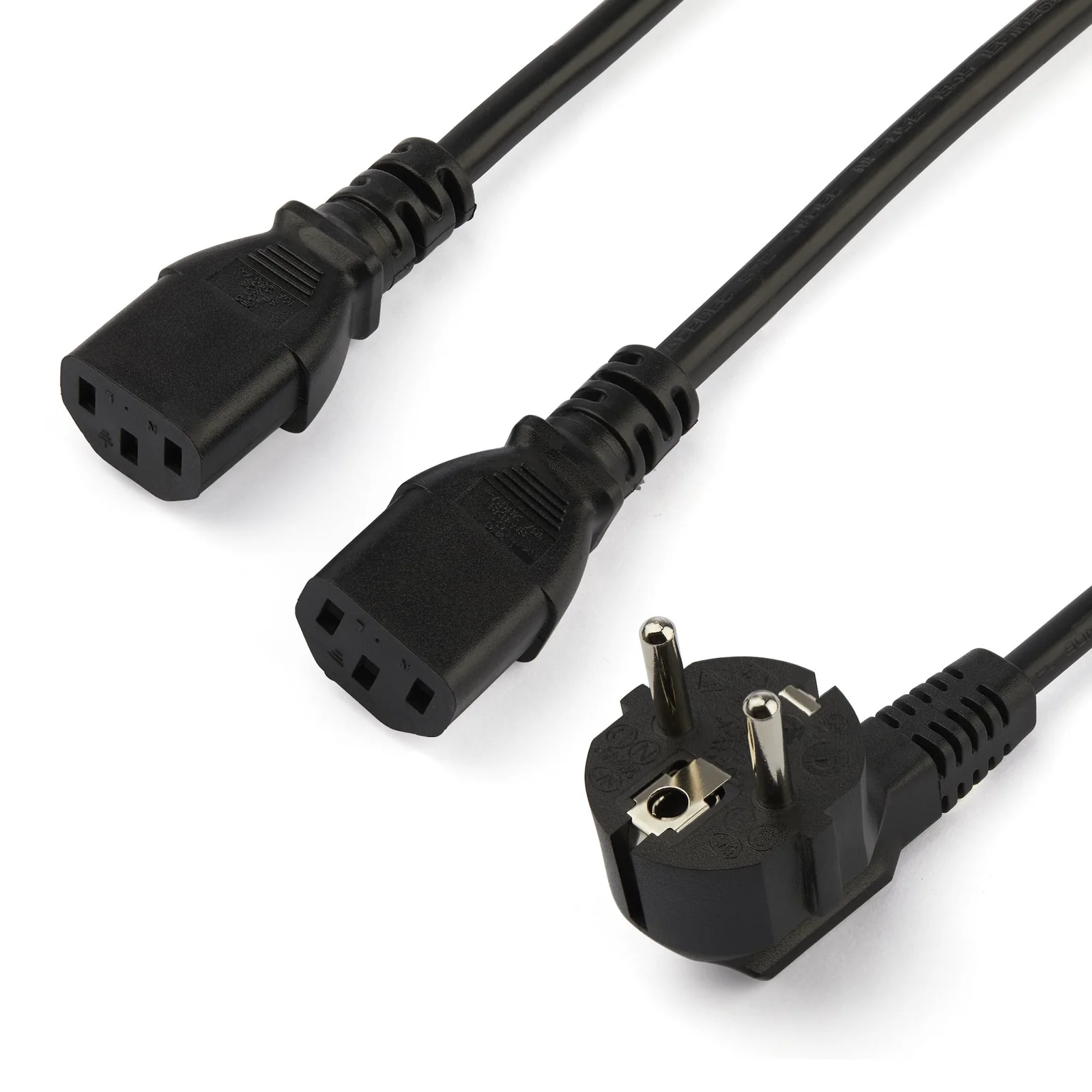 Câble d'alimentation PC - Cordon secteur en Y Schuko vers C13 de 2 m