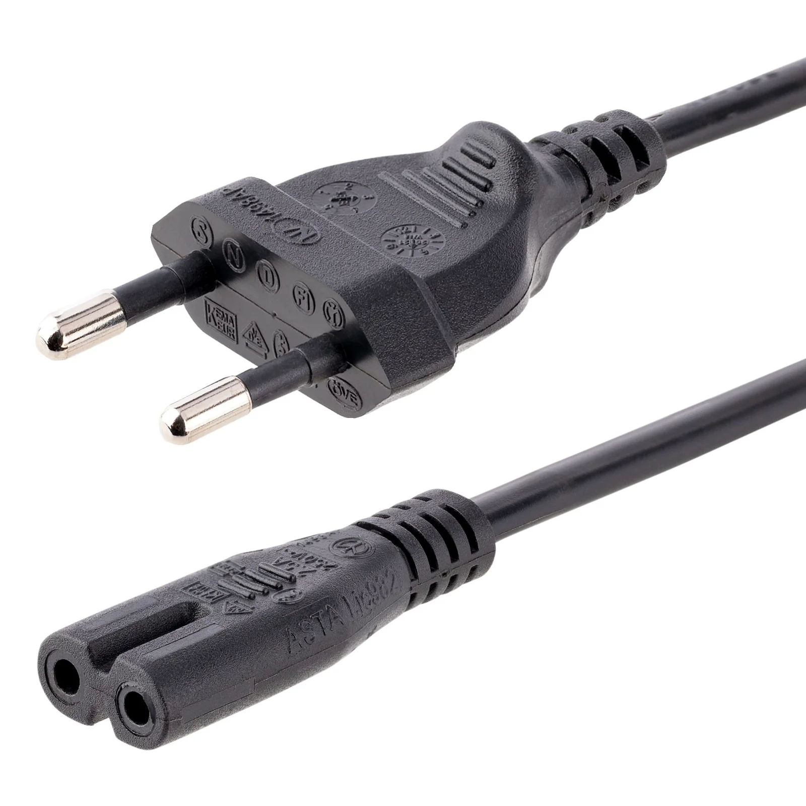 Câble d'Alimentation pour Ordinateur Portable de 3m - Prise EU vers Connecteur C7, 2,5A 250V, 18AWG - Câble d'Alimentation pour Imprimante - Cordon Alimentation PC Portable