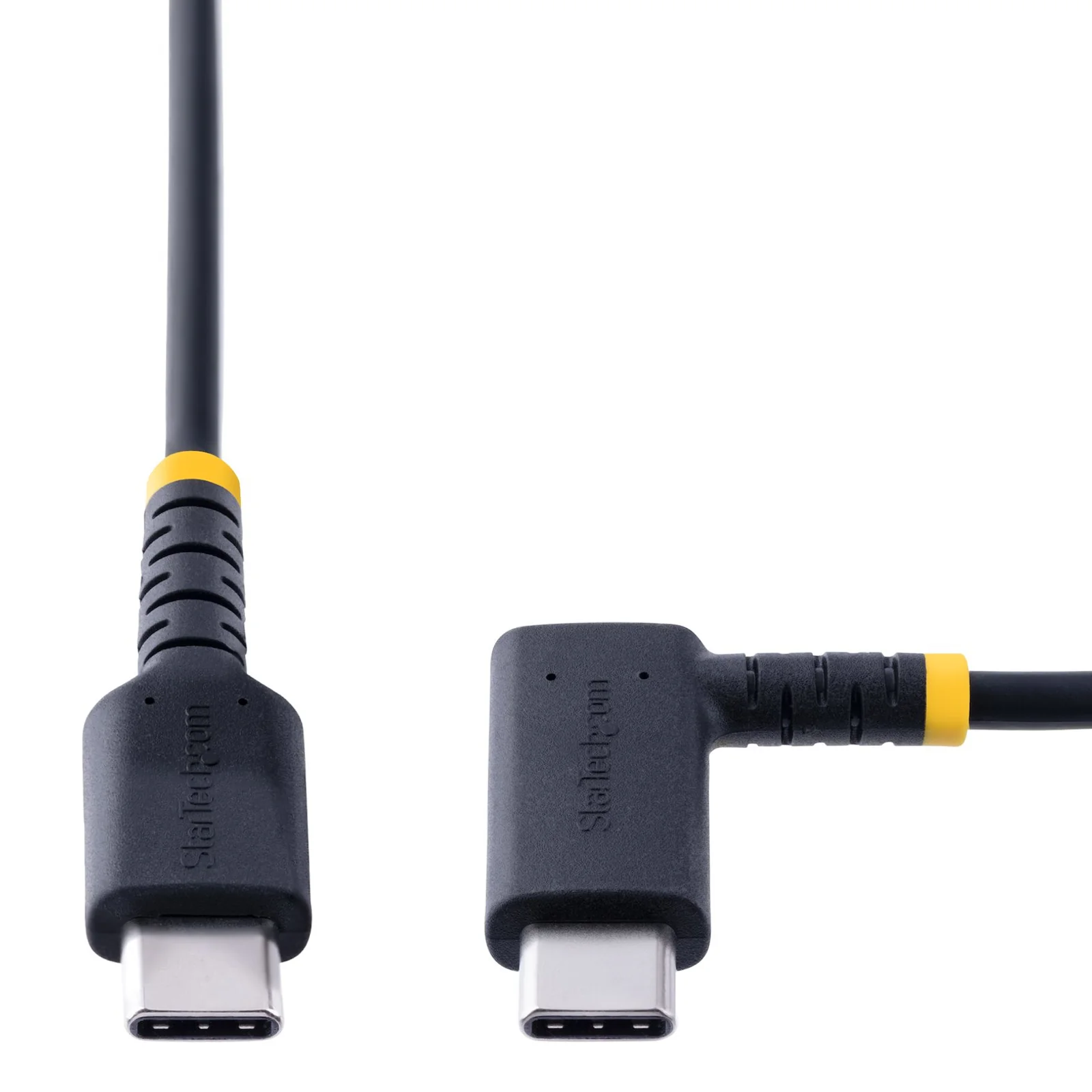 StarTech.com Câble de Charge Rapide USB-C de 15cm, Robuste, Spiralé, Charge et Synchronisation, 3A, USB 2.0, Gaine TPE et Fibre Aramide - Cordon de Charge USB C