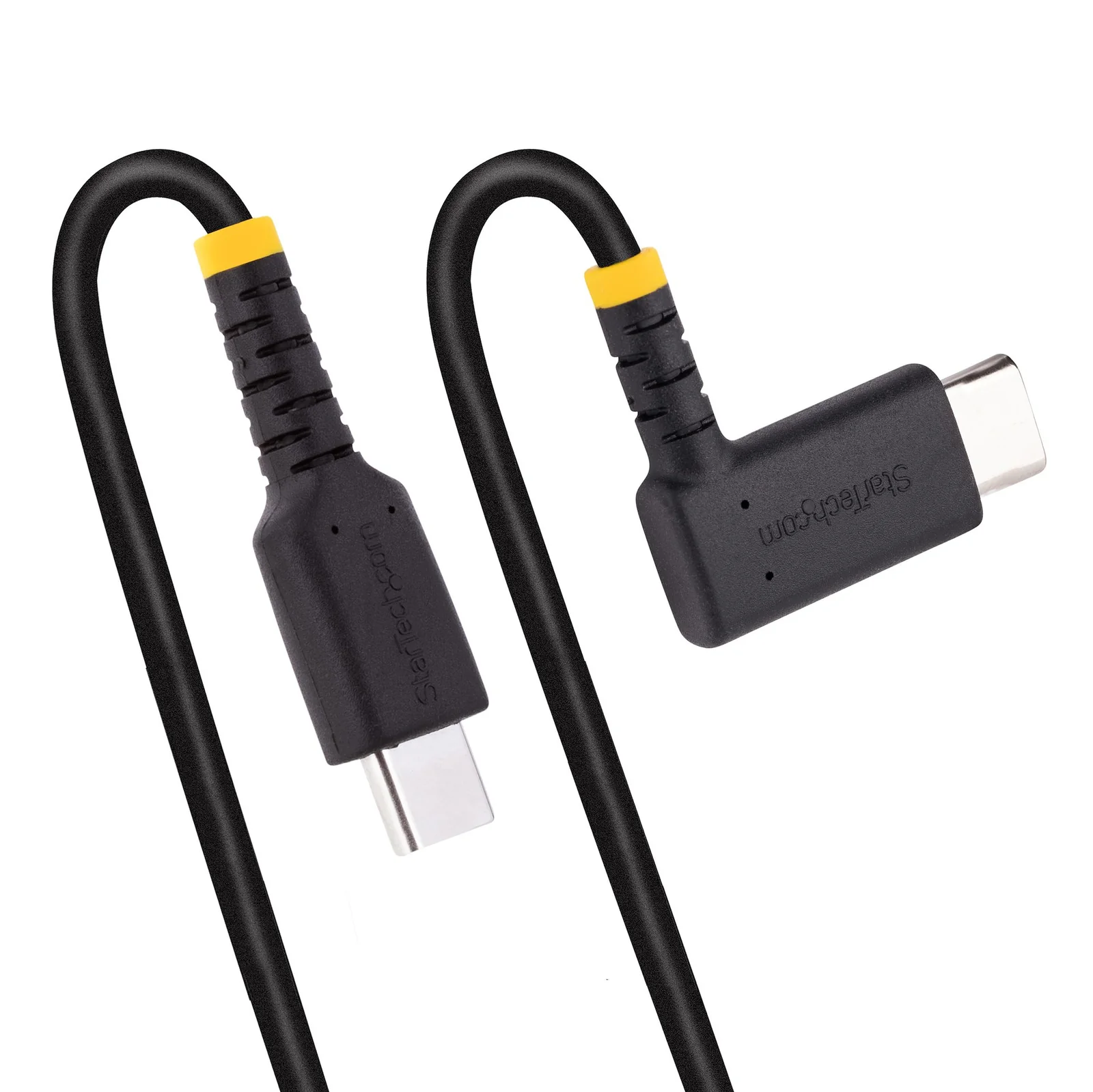 StarTech.com Câble de Charge Rapide USB-C de 15cm, Robuste, Spiralé, Charge et Synchronisation, 3A, USB 2.0, Gaine TPE et Fibre Aramide - Cordon de Charge USB C