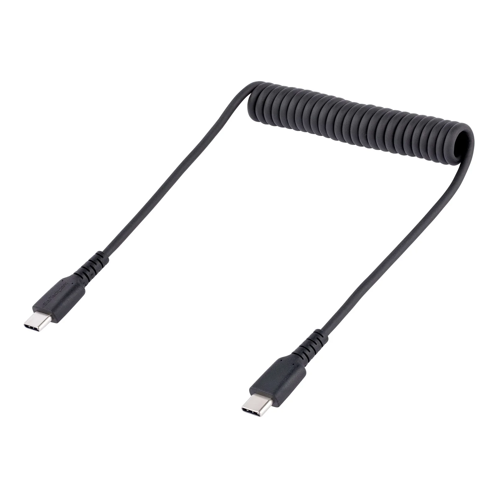 StarTech.com Câble de Charge Rapide USB-C de 50cm, Robuste, Spiralé, Charge et Synchronisation, 3A, USB 2.0, Gaine TPE et Fibre Aramide - Cordon de Charge USB C