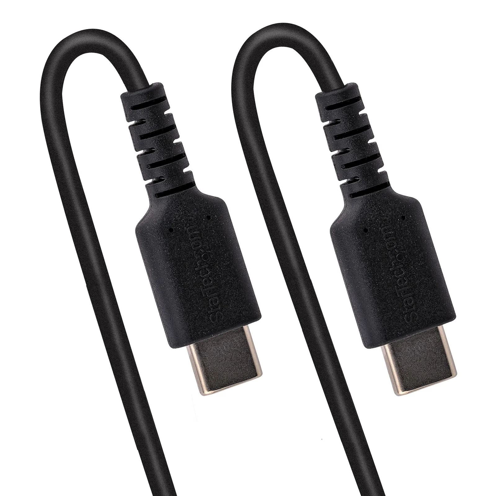 StarTech.com Câble de Charge Rapide USB-C de 50cm, Robuste, Spiralé, Charge et Synchronisation, 3A, USB 2.0, Gaine TPE et Fibre Aramide - Cordon de Charge USB C