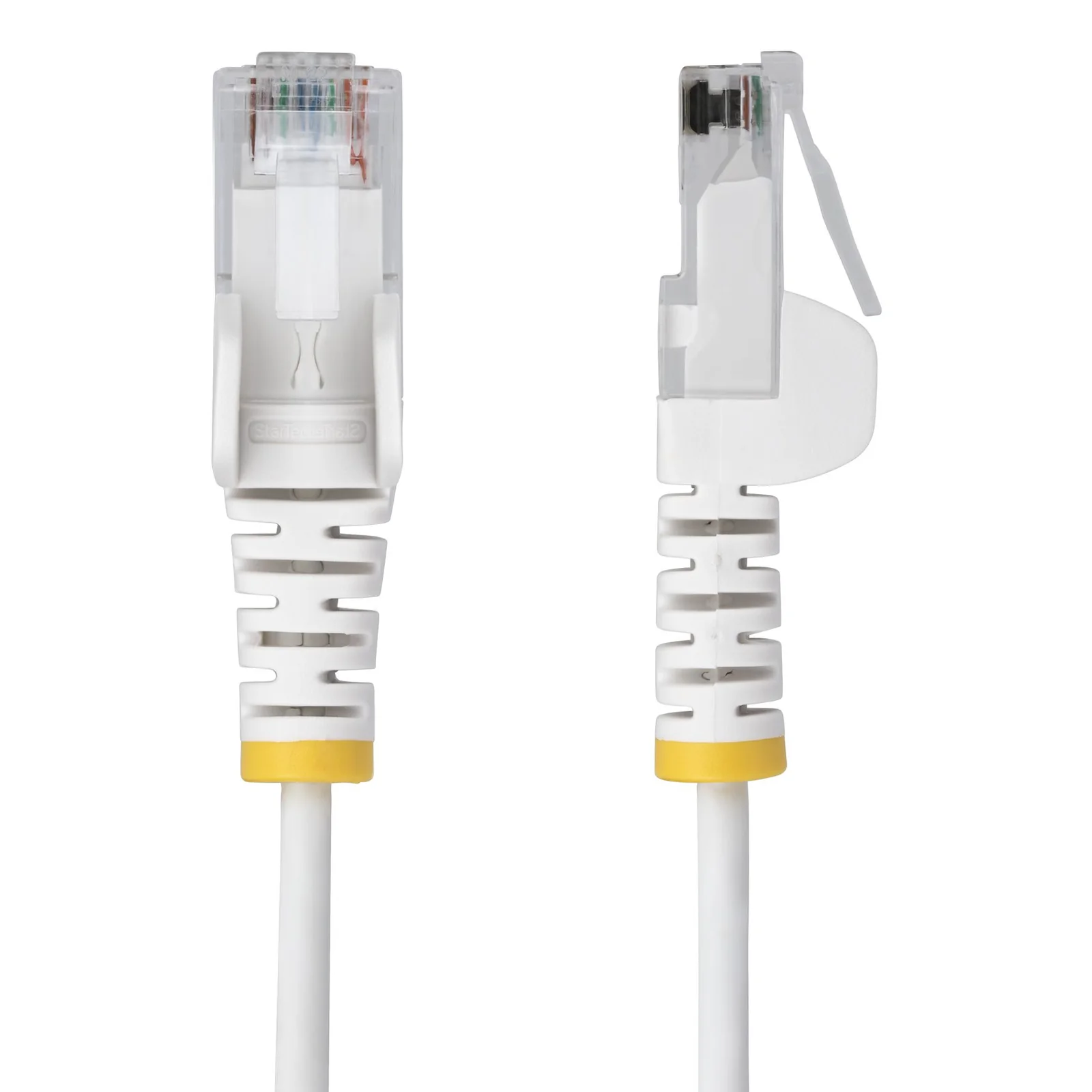 StarTech.com Câble Ethernet CAT6 Blanc Fin de 15m, Sans Accroc, 100W PoE, UTP, LSZH, Fil de Cuivre Pur 28AWG, Cordon Patch Réseau RJ45 avec Serre-Câble, Contrôlé Fluke