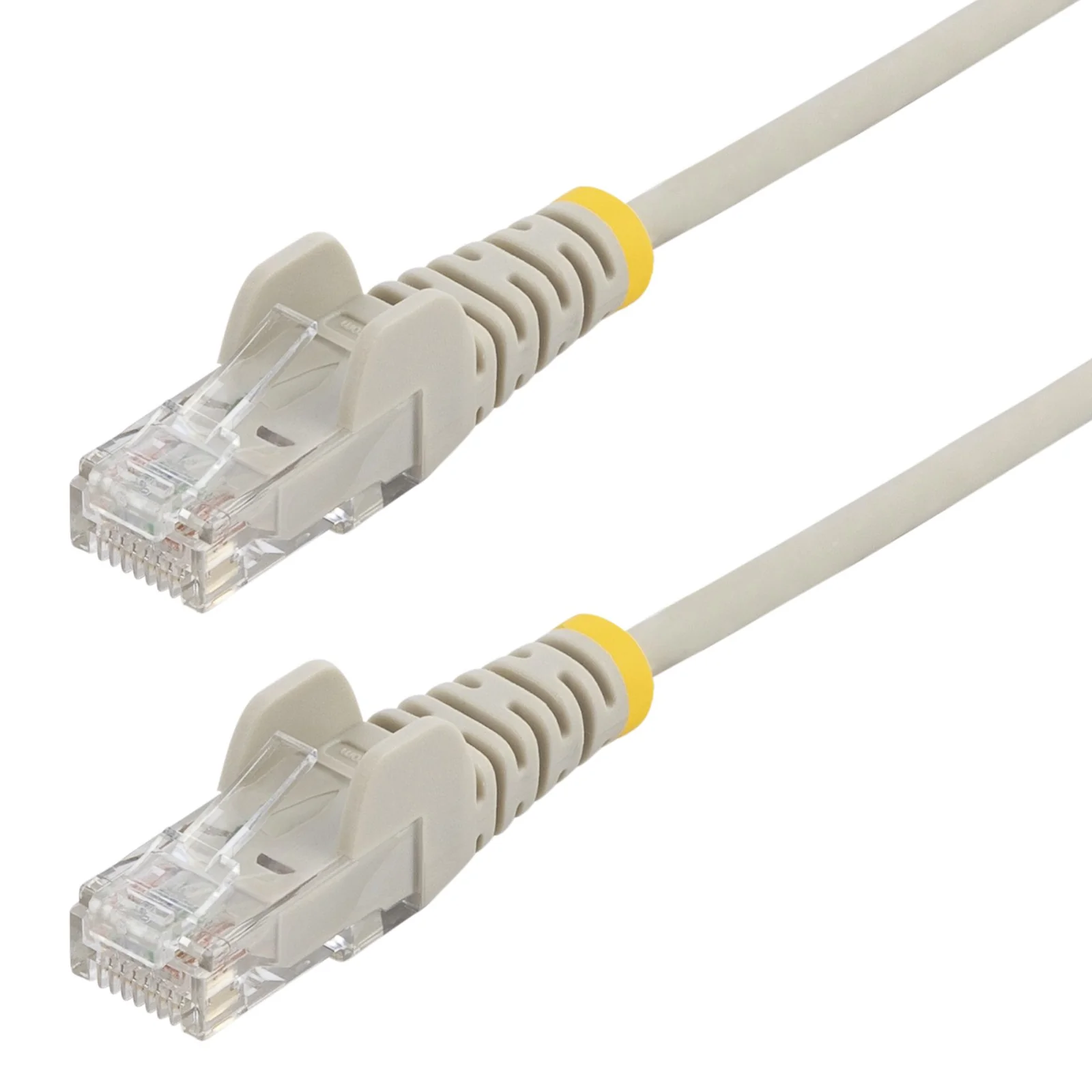 Câble Ethernet CAT6 Gris Fin de 15m, Sans Accroc, 100W PoE, UTP, LSZH, Fil de Cuivre Pur 28AWG, Cordon Patch Réseau RJ45 avec Serre-Câble, Contrôlé Fluke