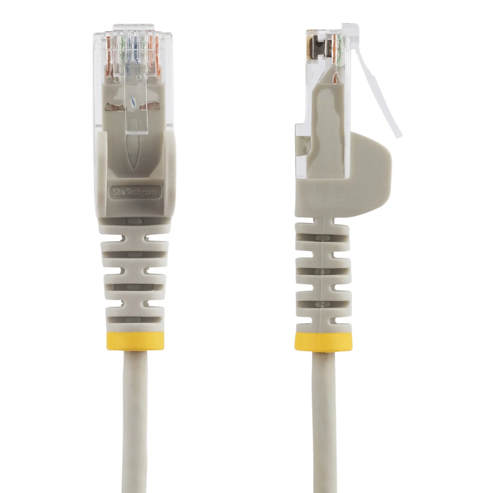 StarTech.com Câble Ethernet CAT6 Gris Fin de 15m, Sans Accroc, 100W PoE, UTP, LSZH, Fil de Cuivre Pur 28AWG, Cordon Patch Réseau RJ45 avec Serre-Câble, Contrôlé Fluke