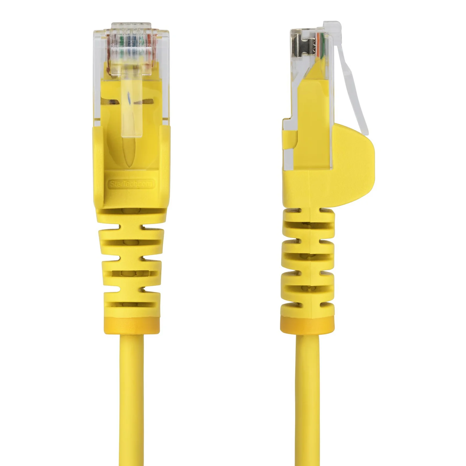 StarTech.com Câble Ethernet CAT6 Jaune Fin de 15m, Sans Accroc, 100W PoE, UTP, LSZH, Fil de Cuivre Pur 28AWG, Cordon Patch Réseau RJ45 avec Serre-Câble, Contrôlé Fluke