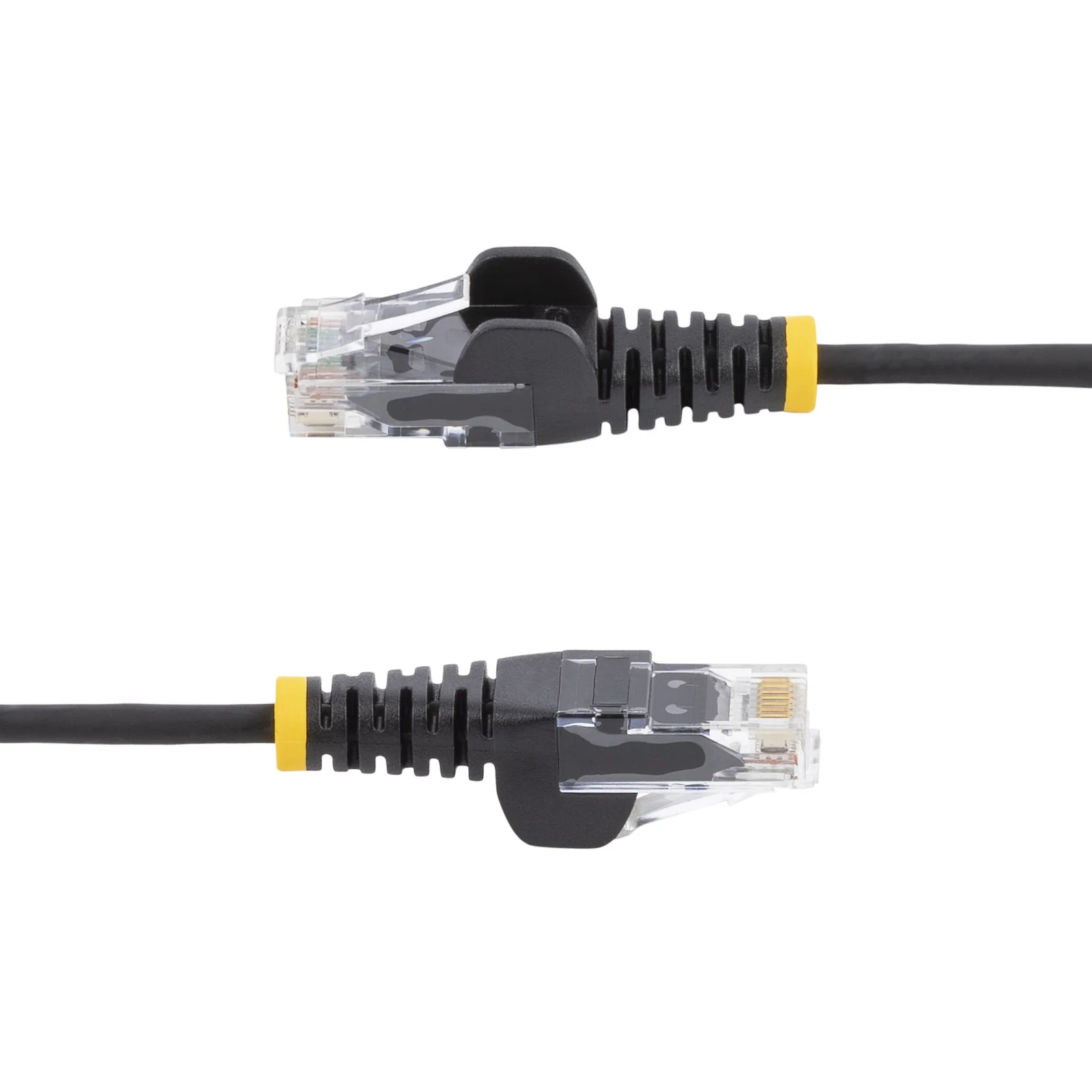 StarTech.com Câble Ethernet CAT6 Noir Fin de 15m, Sans Accroc, 100W PoE, UTP, LSZH, Fil de Cuivre Pur 28AWG, Cordon Patch Réseau RJ45 avec Serre-Câble, Contrôlé Fluke