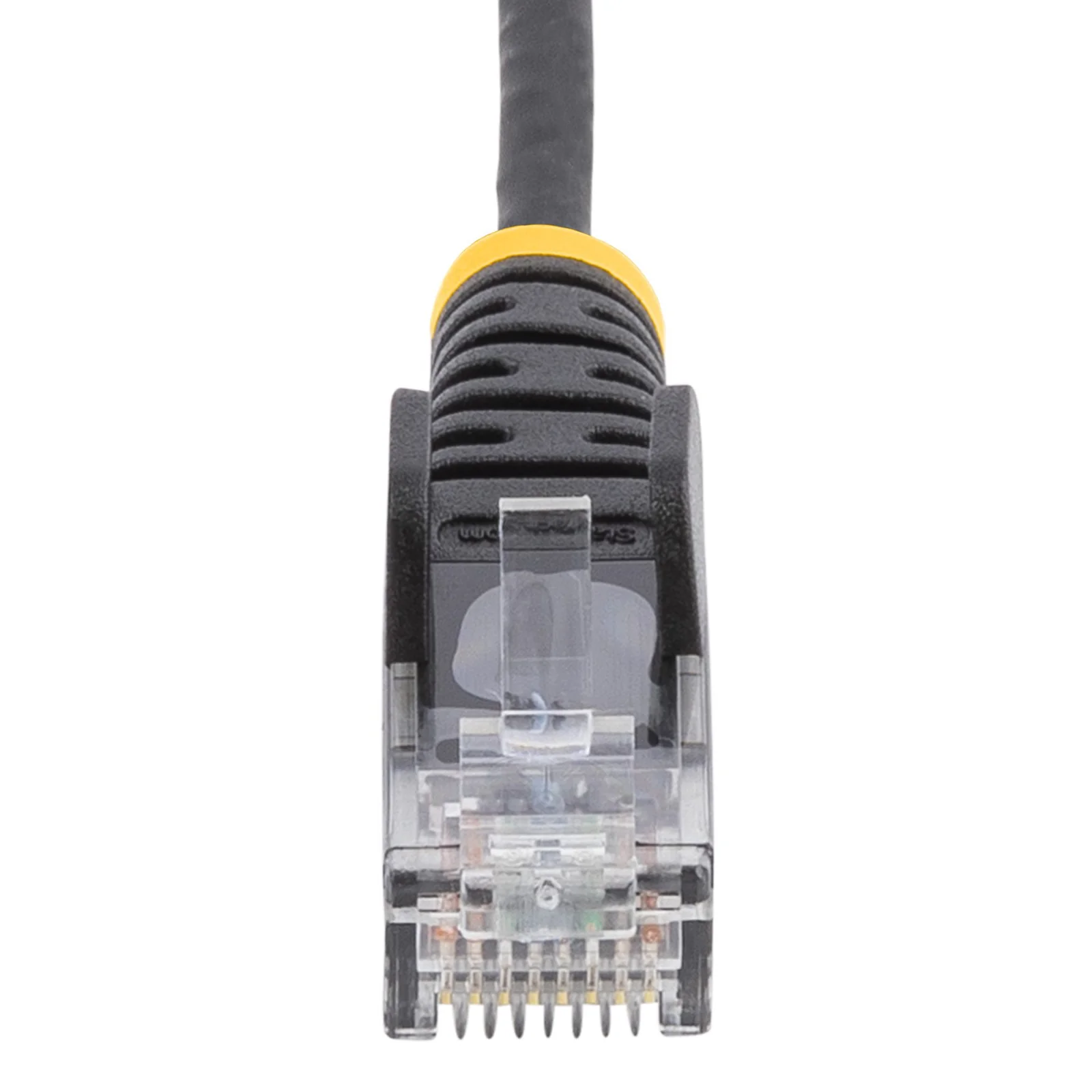 StarTech.com Câble Ethernet CAT6 Noir Fin de 15m, Sans Accroc, 100W PoE, UTP, LSZH, Fil de Cuivre Pur 28AWG, Cordon Patch Réseau RJ45 avec Serre-Câble, Contrôlé Fluke