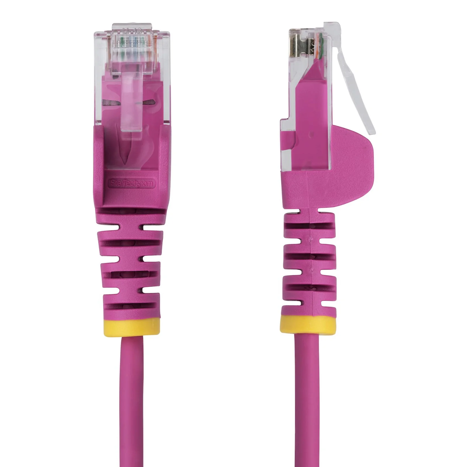 StarTech.com Câble Ethernet CAT6 Rose Fin de 15m, Sans Accroc, 100W PoE, UTP, LSZH, Fil de Cuivre Pur 28AWG, Cordon Patch Réseau RJ45 avec Serre-Câble, Contrôlé Fluke