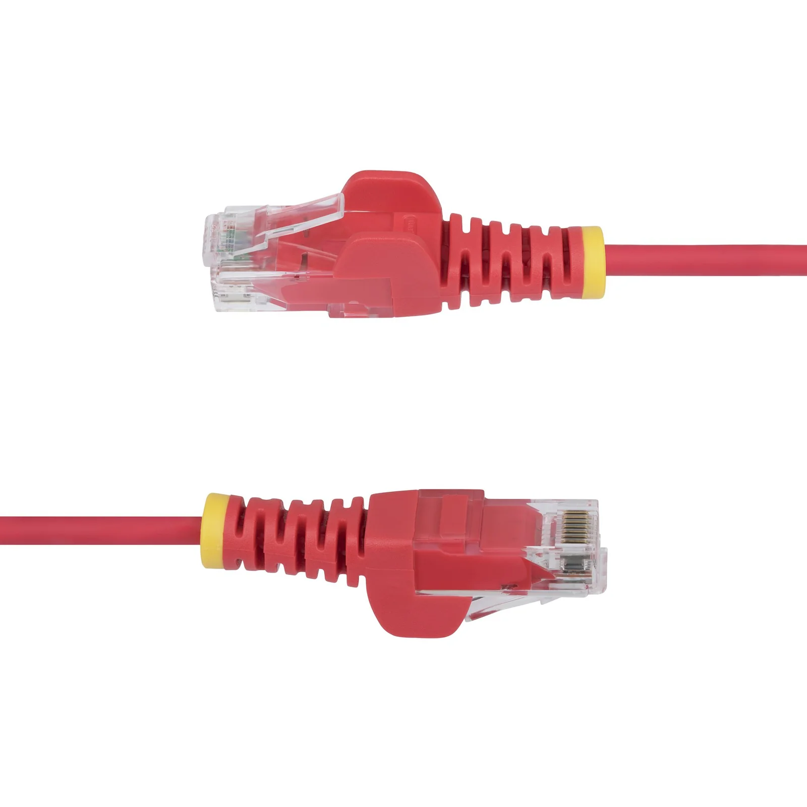 StarTech.com Câble Ethernet CAT6 Rouge Fin de 15m, Sans Accroc, 100W PoE, UTP, LSZH, Fil de Cuivre Pur 28AWG, Cordon Patch Réseau RJ45 avec Serre-Câble, Contrôlé Fluke