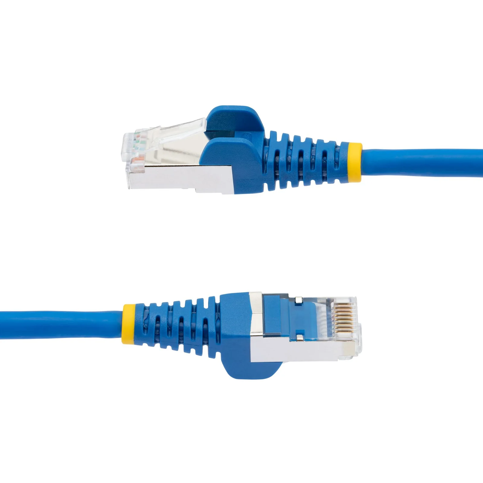StarTech.com Câble Ethernet CAT6a 50cm - Low Smoke Zero Halogen (LSZH) - 10 Gigabit 500MHz 100W PoE RJ45 S/FTP Cordon de Raccordement Réseau Snagless Bleu avec Décharge de Tension