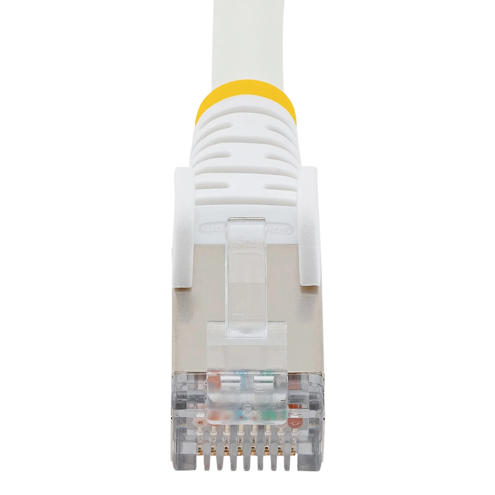StarTech.com Câble Ethernet CAT6a 50cm - Low Smoke Zero Halogen (LSZH) - 10 Gigabit 500MHz 100W PoE RJ45 S/FTP Cordon de Raccordement Réseau Snagless Blanc avec Décharge de Tension
