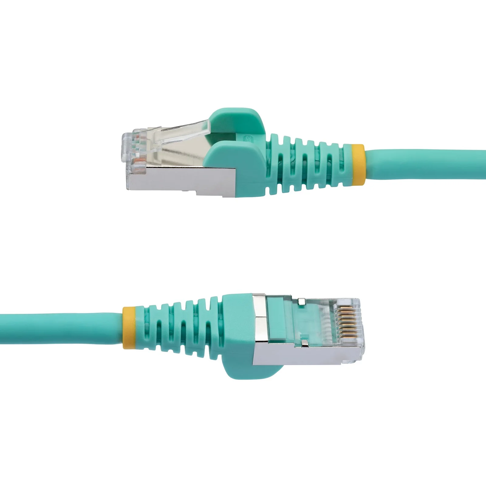 StarTech.com Câble Ethernet CAT6a 7,5m - Low Smoke Zero Halogen (LSZH) - 10 Gigabit 500MHz 100W PoE RJ45 S/FTP Cordon de Raccordement Réseau Snagless Turquoise avec Décharge de Tension