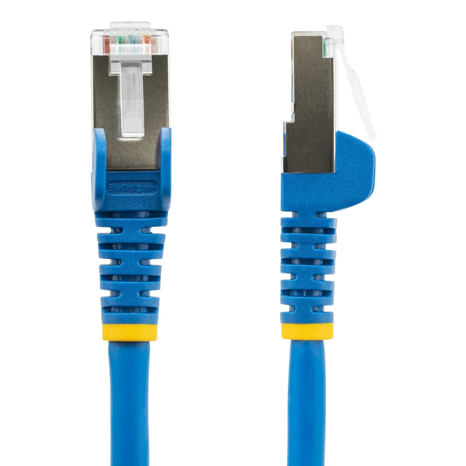 StarTech.com Câble Ethernet CAT6a 7,5m - Low Smoke Zero Halogen (LSZH) - 10 Gigabit 500MHz 100W PoE RJ45 S/FTP Cordon de Raccordement Réseau Snagless Bleu avec Décharge de Tension