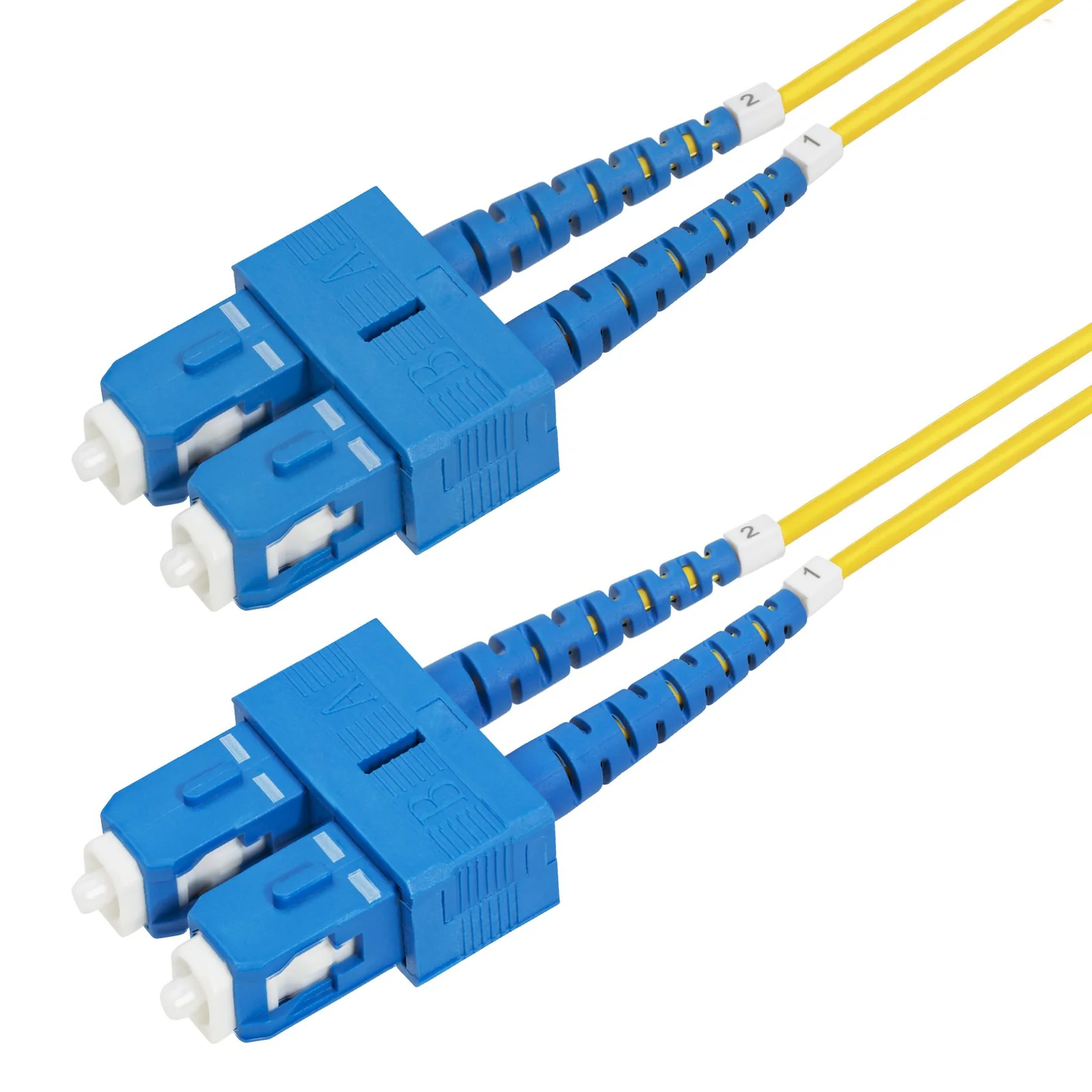 Câble Fibre Optique de 1m Duplex Monomode SC à SC (UPC) OS2, 9/125µm, 40G/100G, Cordon Fibre Optique, Insensible à la Courbure, Faible Perte d'Insertion, Cordon Patch Fibre LSZH