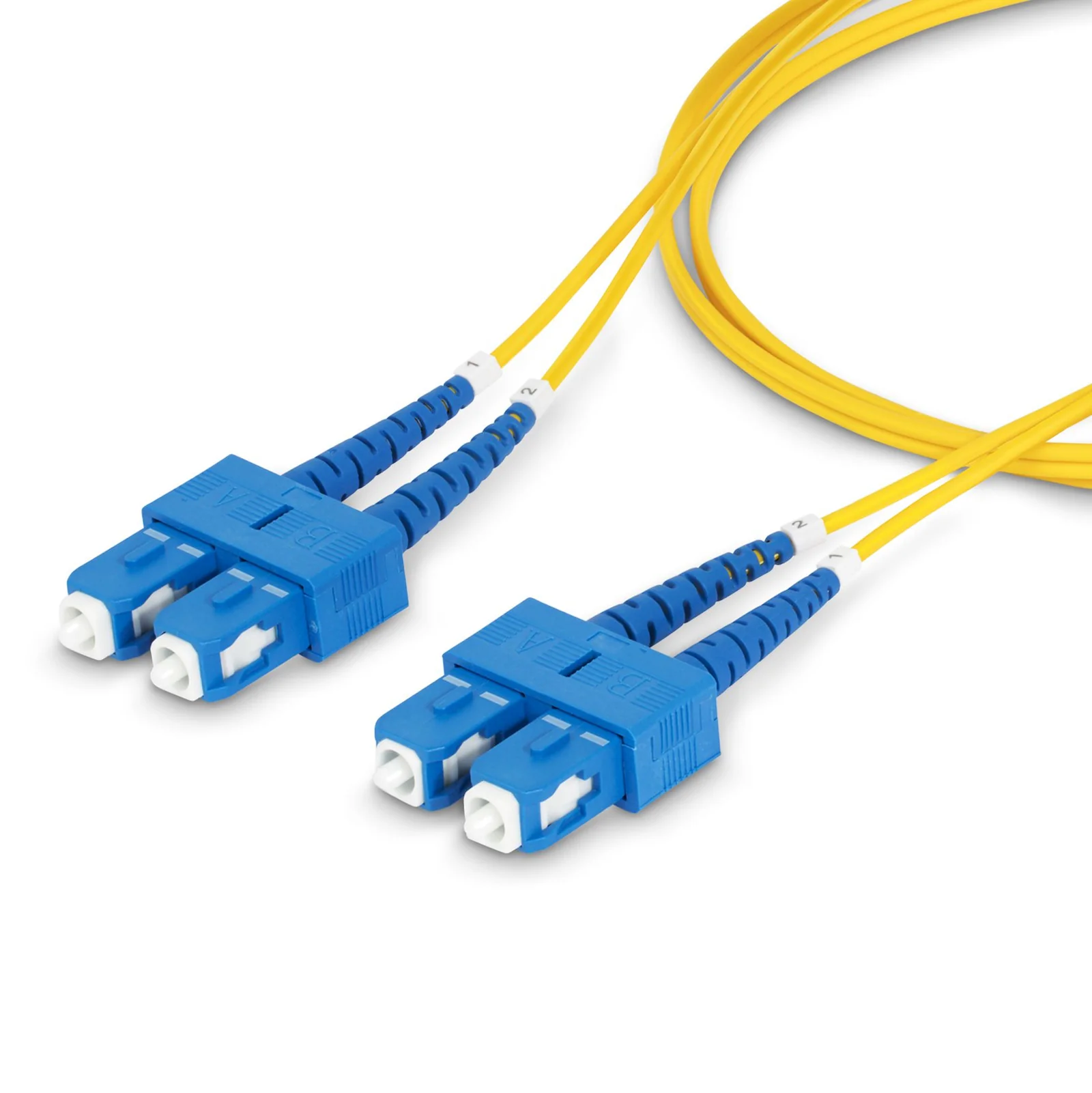 StarTech.com Câble Fibre Optique de 1m Duplex Monomode SC à SC (UPC) OS2, 9/125µm, 40G/100G, Cordon Fibre Optique, Insensible à la Courbure, Faible Perte d'Insertion, Cordon Patch Fibre LSZH