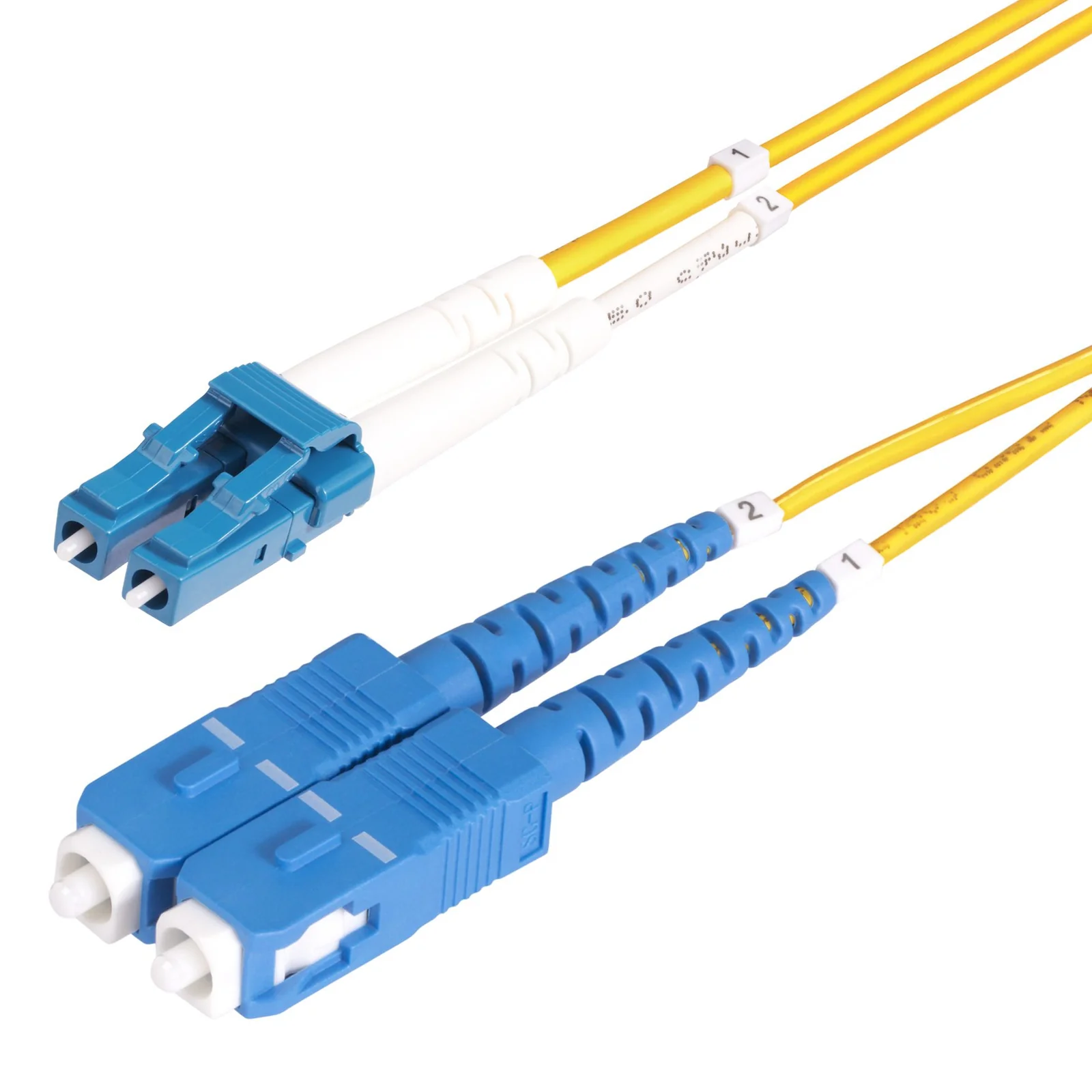 Câble Fibre Optique de 50m Duplex Monomode LC vers SC(UPC) OS2, 9/125µm, 100G, Cordon Fibre Optique, Insensible à la Courbure, Faible Perte d'Insertion, Cordon Patch Fibre LSZH