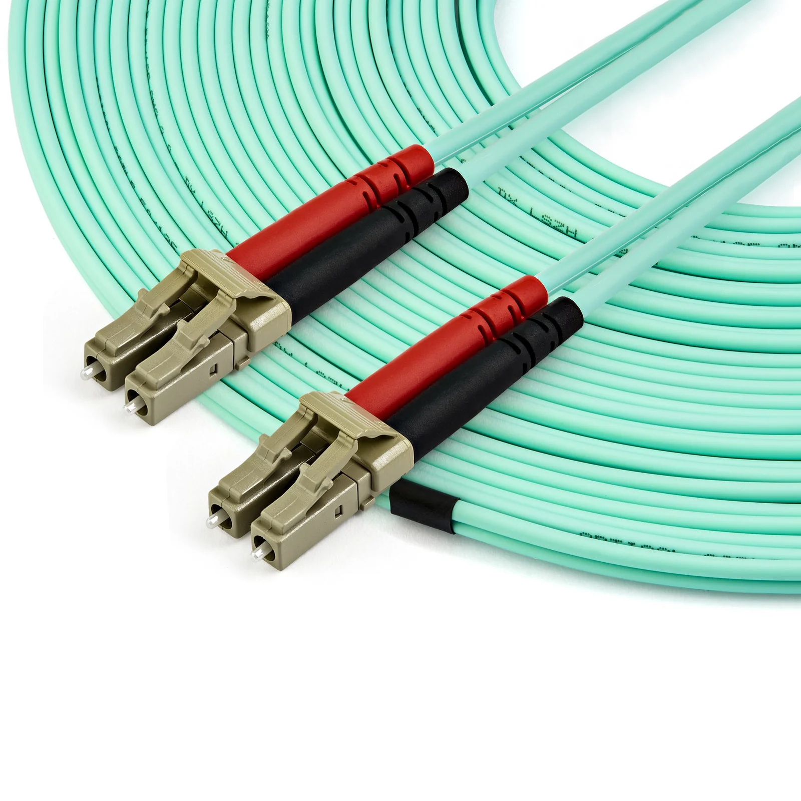 StarTech.com Câble Fibre Optique Multimode de 15m LC/UPC à LC/UPC OM4, Fibre Zipcord 50/125µm LOMMF/VCSEL, Réseaux 100G, Faible Perte d'Insertion, Cordon de Raccordement Fibre LSZH