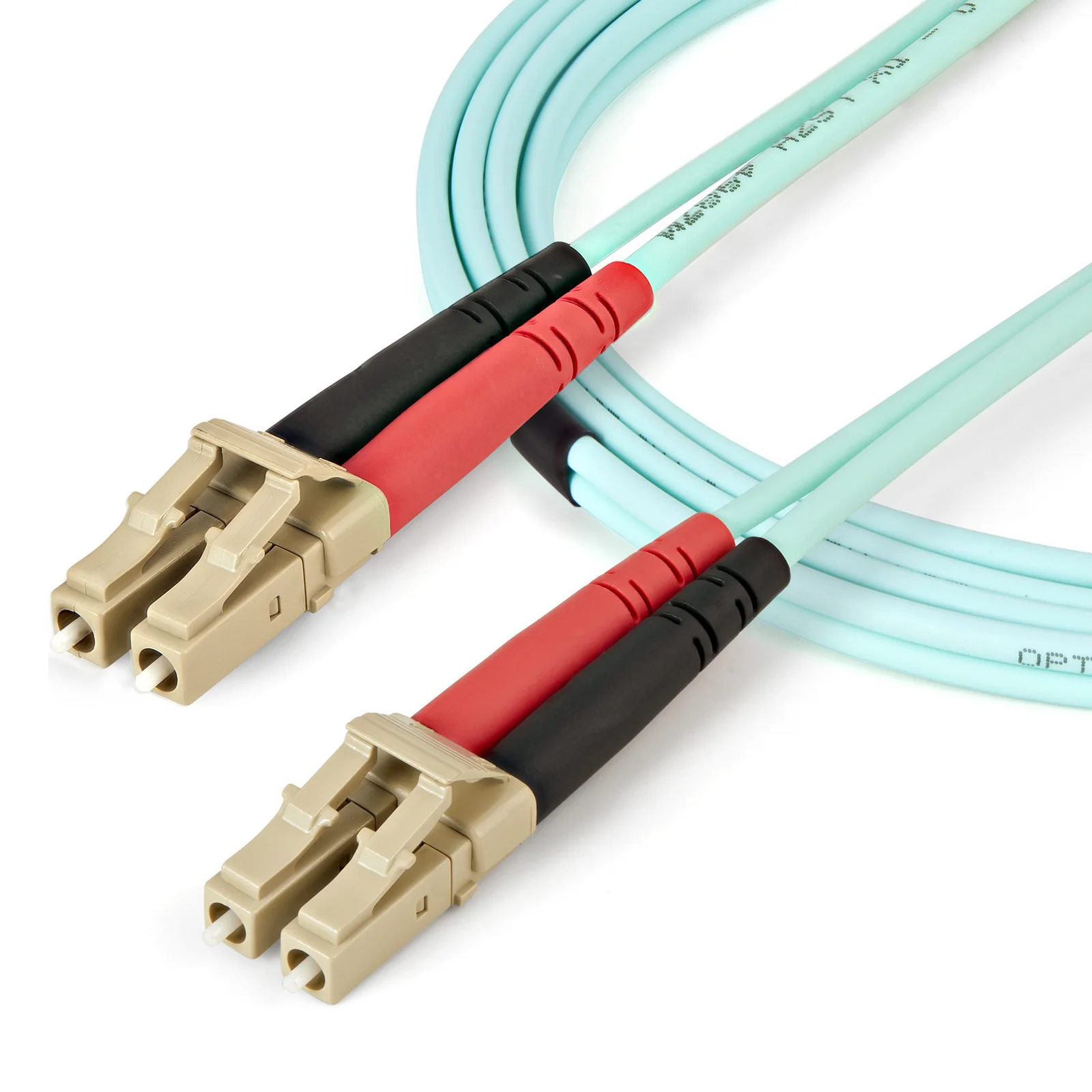 StarTech.com Câble Fibre Optique Multimode de 1m LC/UPC à LC/UPC OM4, Fibre Zipcord 50/125µm LOMMF/VCSEL, Réseaux 100G, Faible Perte d'Insertion, Cordon de Raccordement Fibre LSZH