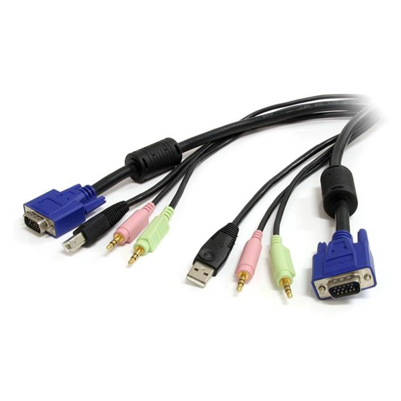 Câble KVM 4 en 1 VGA USB audio et microphone 1,8 m