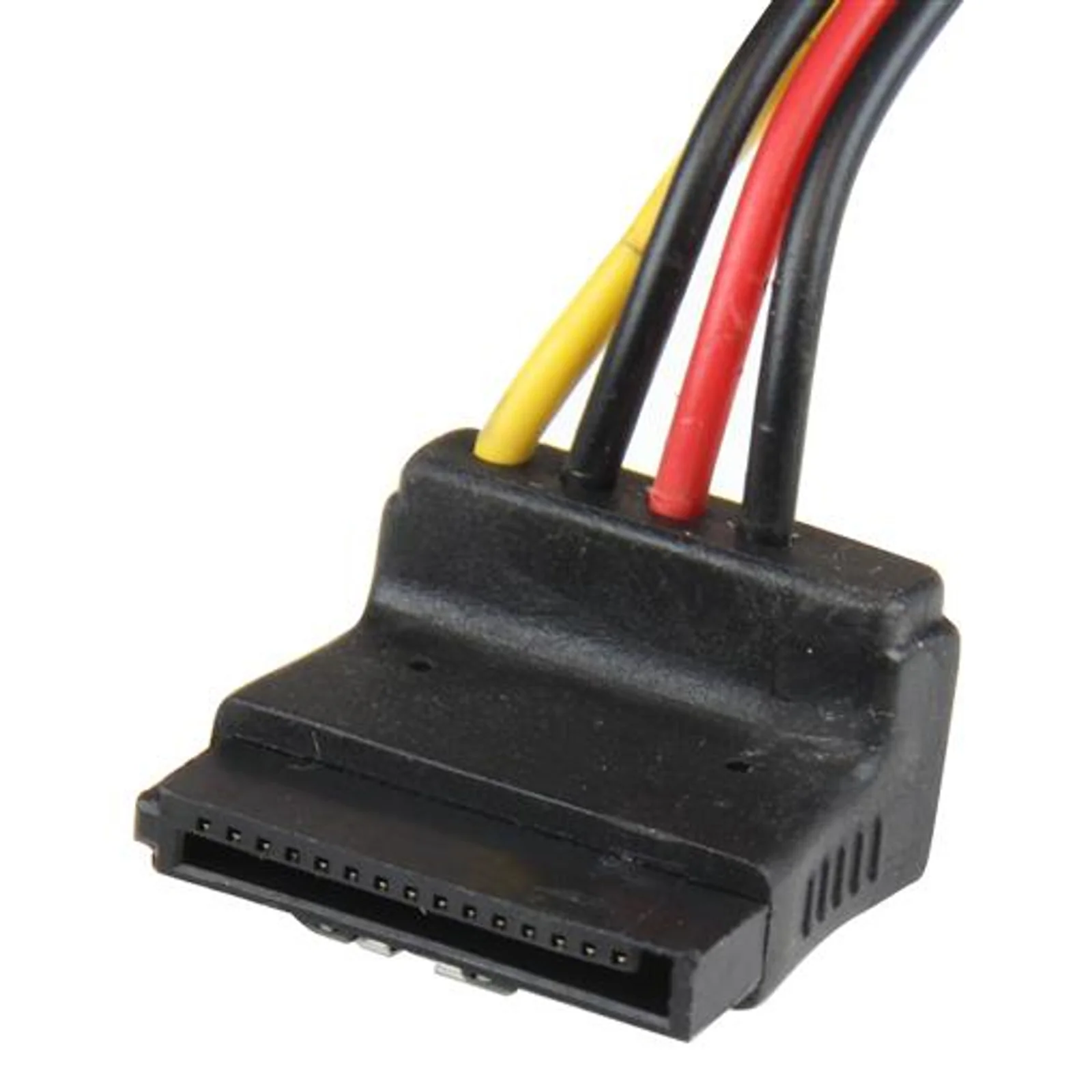 StarTech.com Câble répartiteur d'alimentation en Y LP4 vers 2 SATA à angle droit et verrouillage 30 cm - LP4 4 broches vers deux SATA