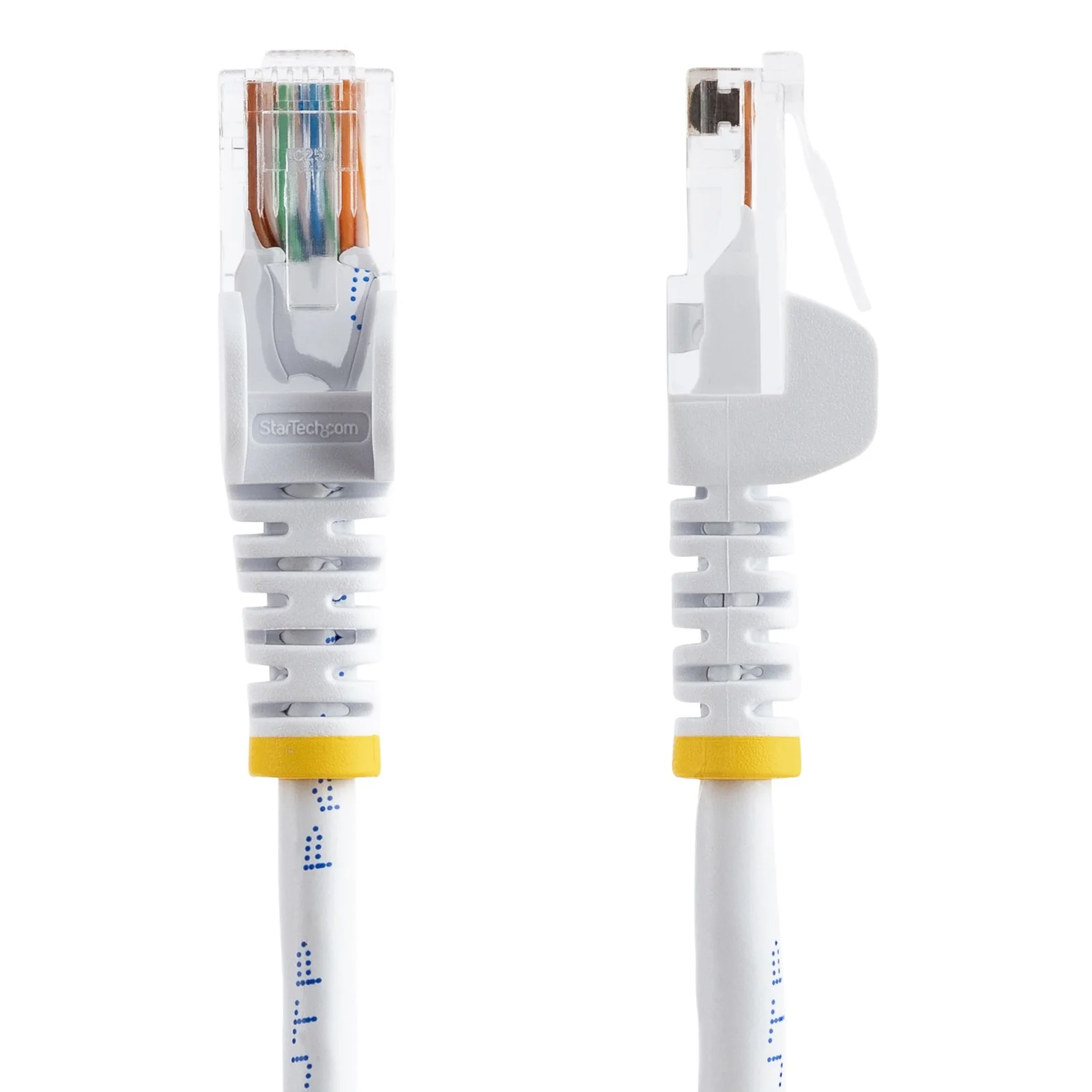StarTech.com Câble réseau Cat5e UTP sans crochet de 2m - Cordon Ethernet RJ45 anti-accroc - M/M - Blanc