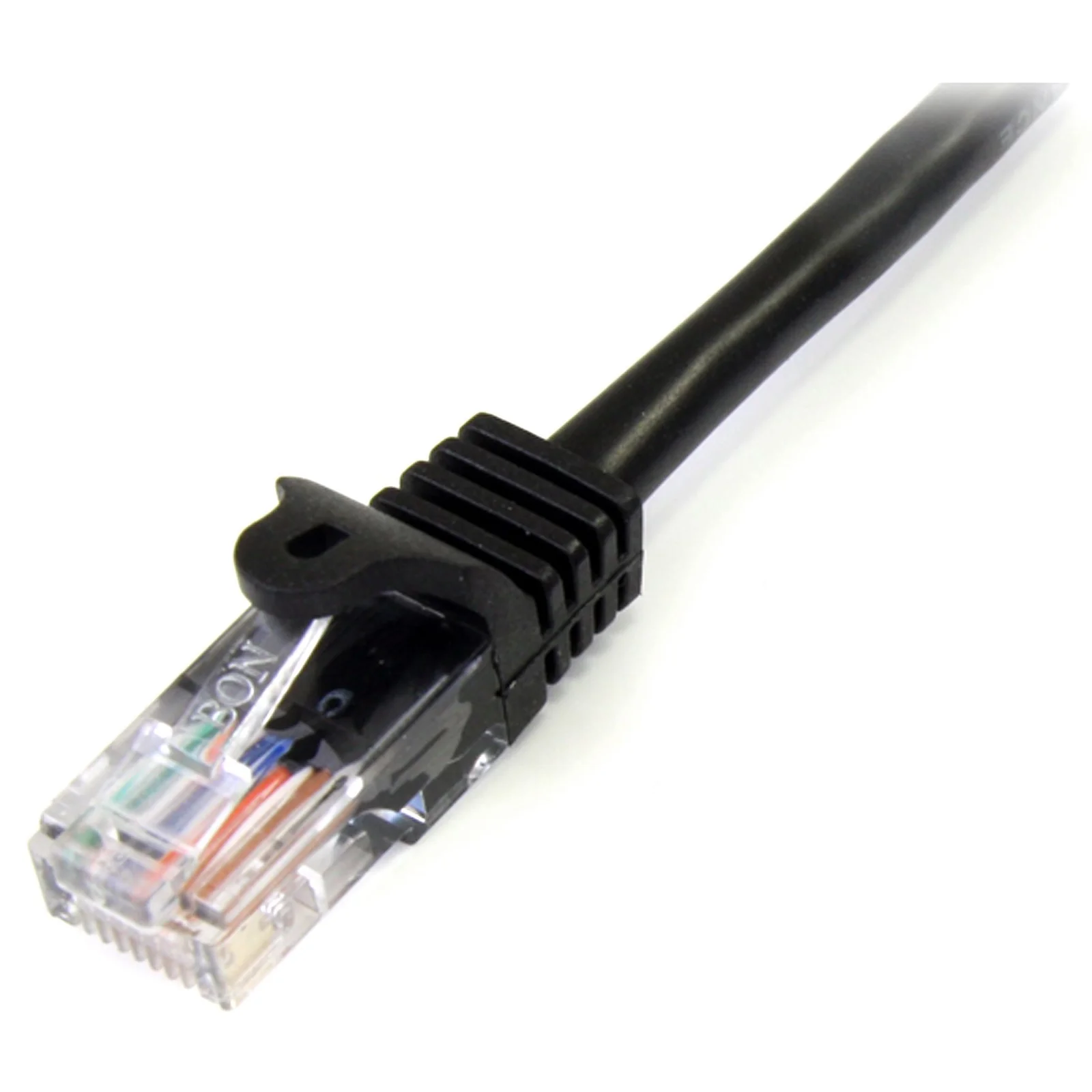 StarTech.com Câble réseau Cat5e UTP sans crochet de 2m - Cordon Ethernet RJ45 anti-accroc - M/M - Noir