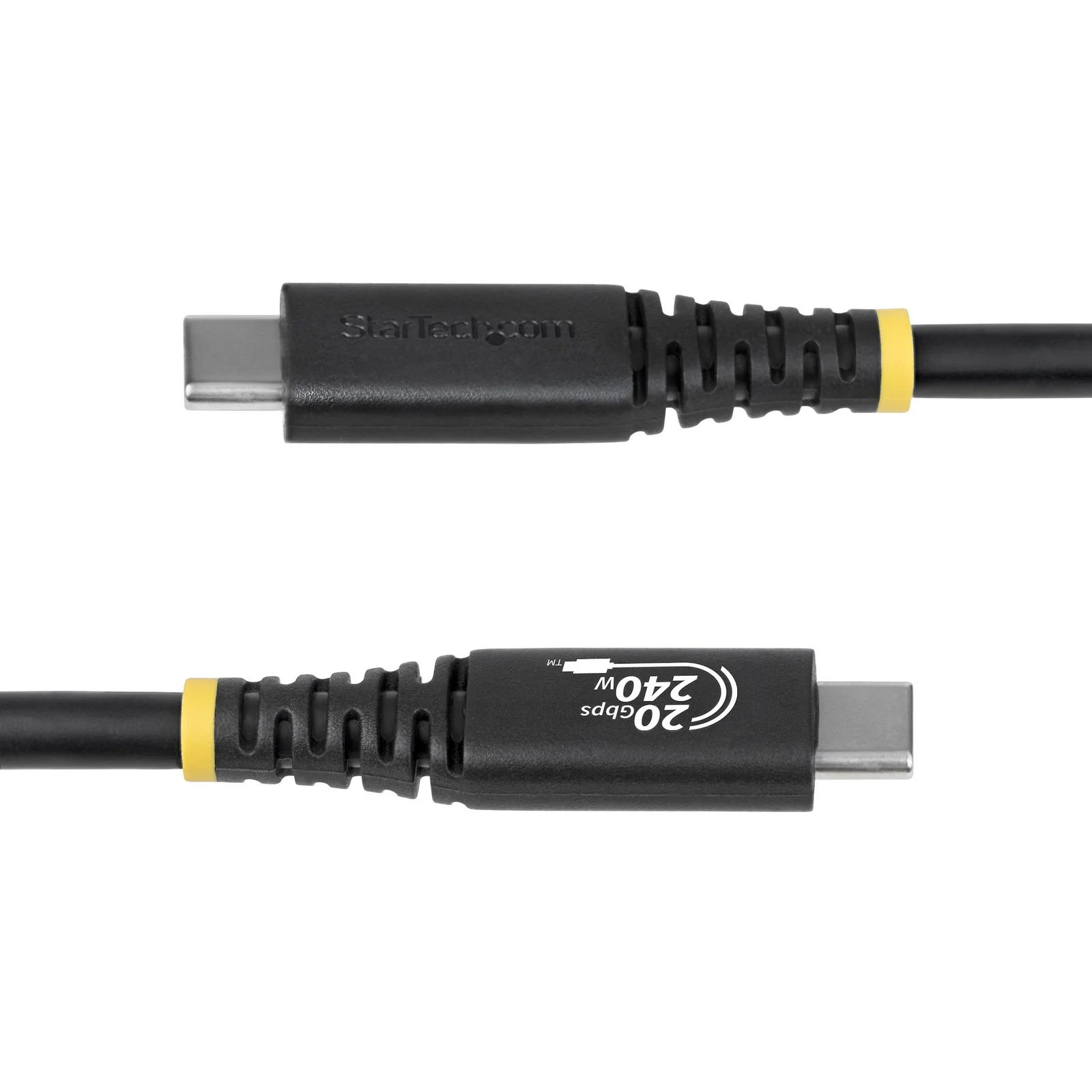 StarTech.com Câble USB 4 de 2 m, 20 Gbps, Câble USB-C Certifié USB-IF, PD EPR 240 W, DP 1.4 4K 120 Hz, Gaine TPE, Cordon USB-C Noir