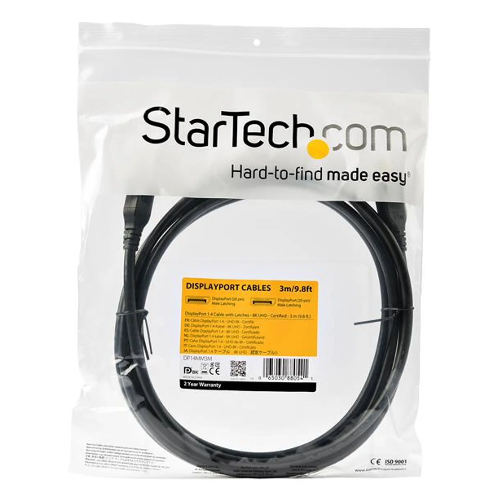 StarTech.com Câble vidéo DisplayPort 1.4 de 3 m - Certifié VESA