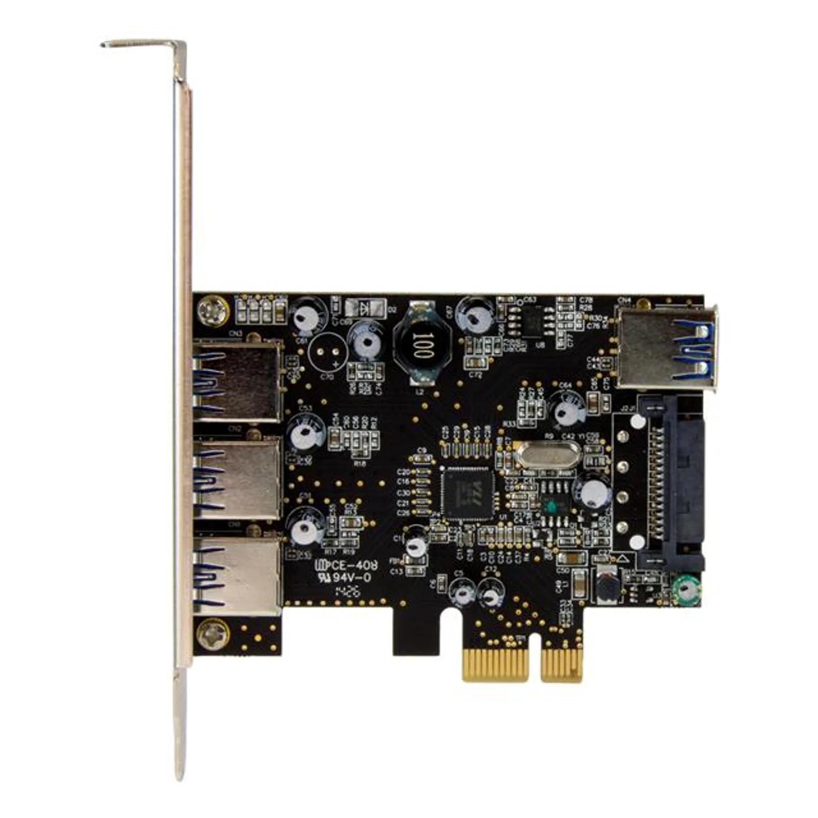 StarTech.com Carte contrôleur PCI Express à 4 ports USB 3.0 - 3 externes 1 interne - Adaptateur PCIe USB avec UASP