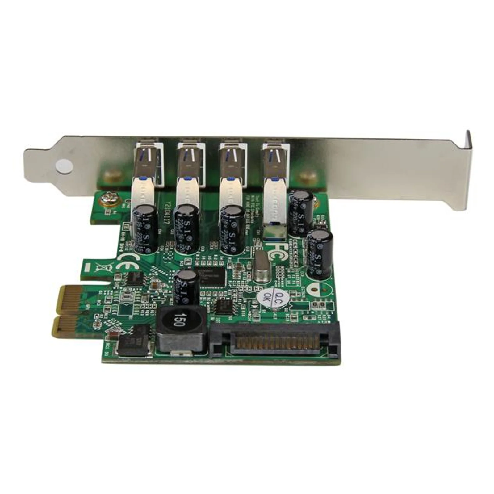 StarTech.com Carte contrôleur PCI Express à 4 ports USB 3.0 SuperSpeed - Adaptateur PCIe avec UASP et alimentation SATA