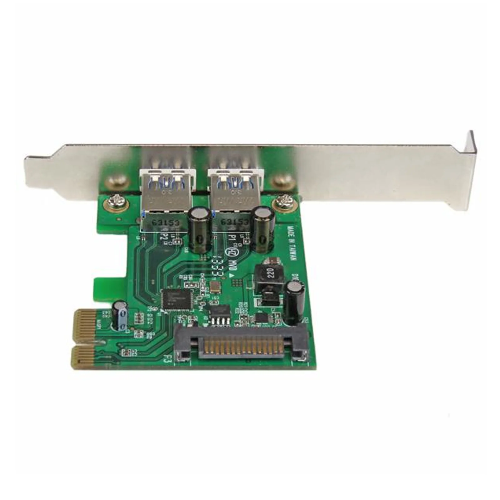 StarTech.com Carte Contrôleur PCI Express (PCIe) vers 2 ports USB 3.0 avec UASP - Alimentation SATA