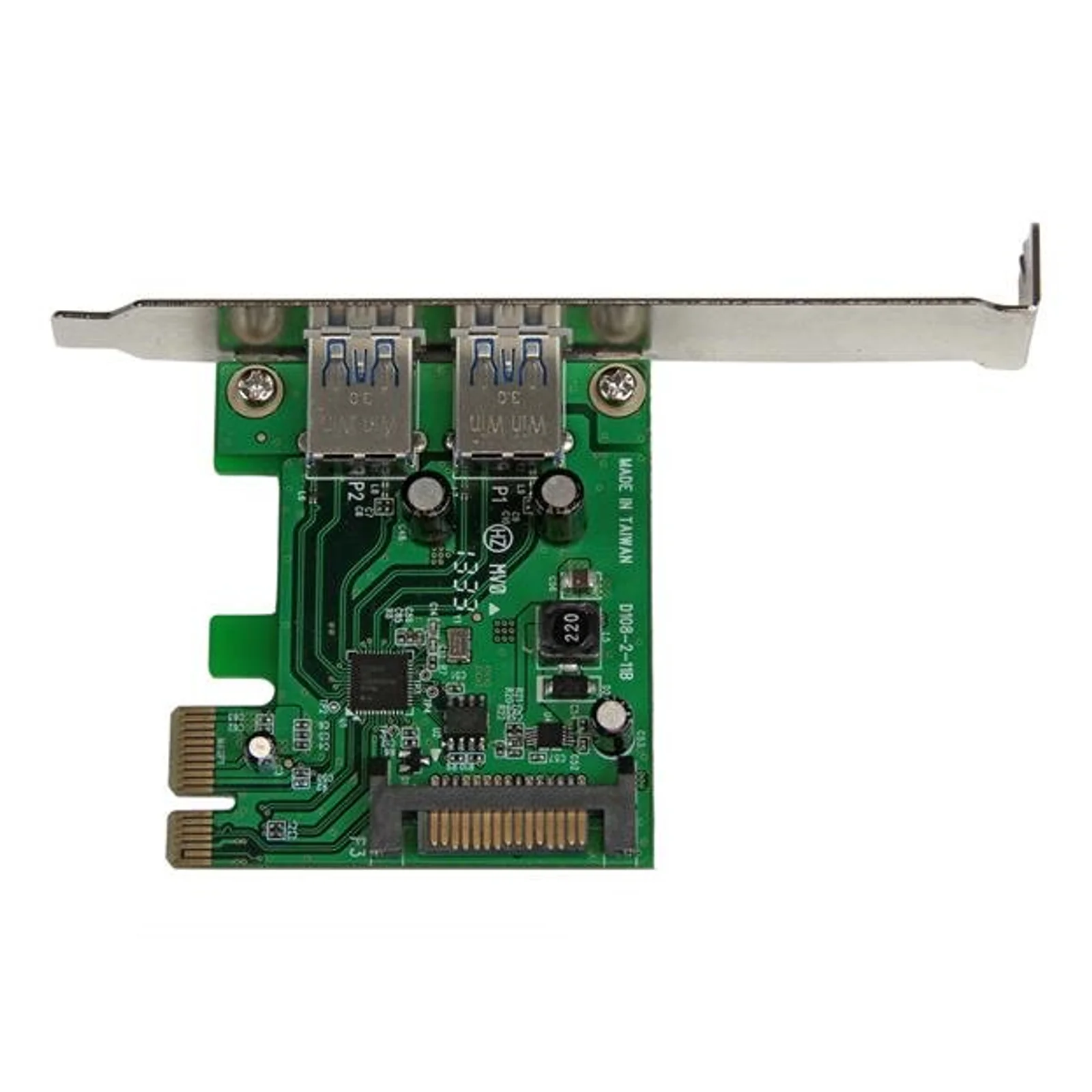 StarTech.com Carte Contrôleur PCI Express (PCIe) vers 2 ports USB 3.0 avec UASP - Alimentation SATA