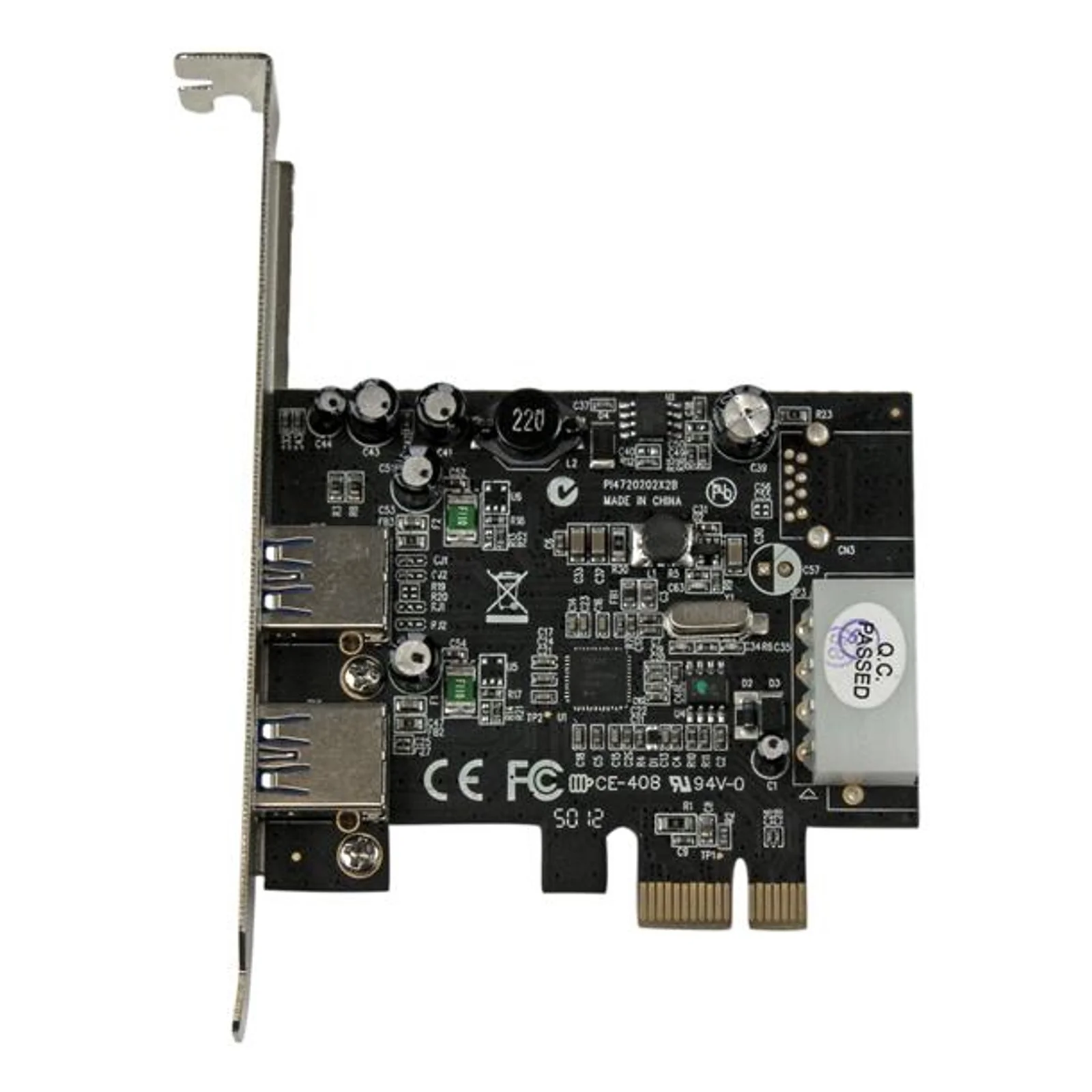 StarTech.com Carte Contrôleur PCI Express vers 2 Ports USB 3.0 avec UASP - Alimentation LP4