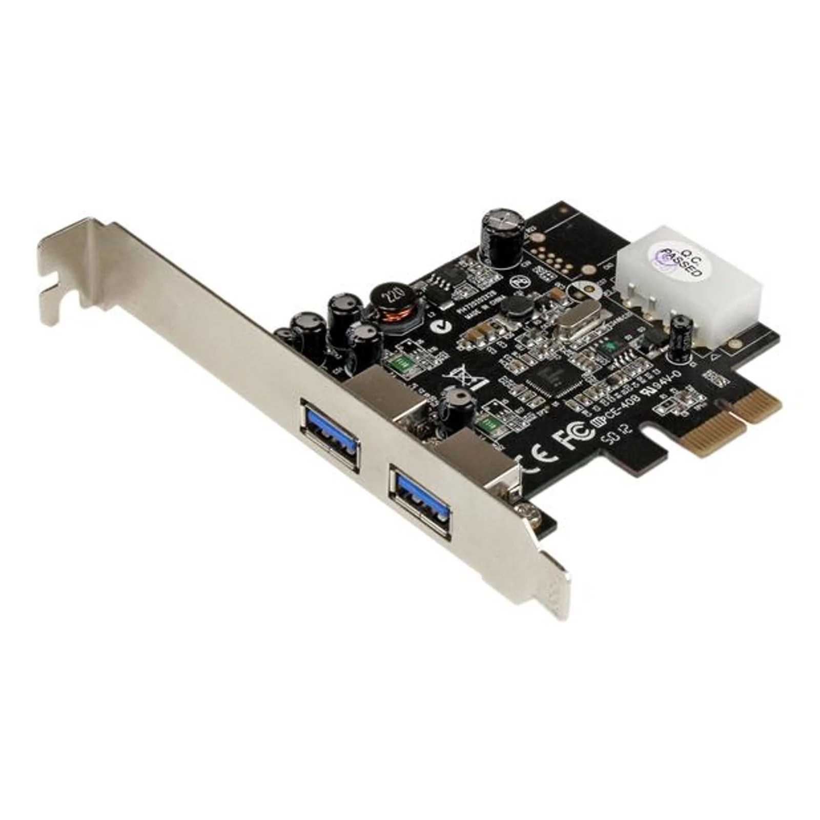 Carte Contrôleur PCI Express vers 2 Ports USB 3.0 avec UASP - Alimentation LP4