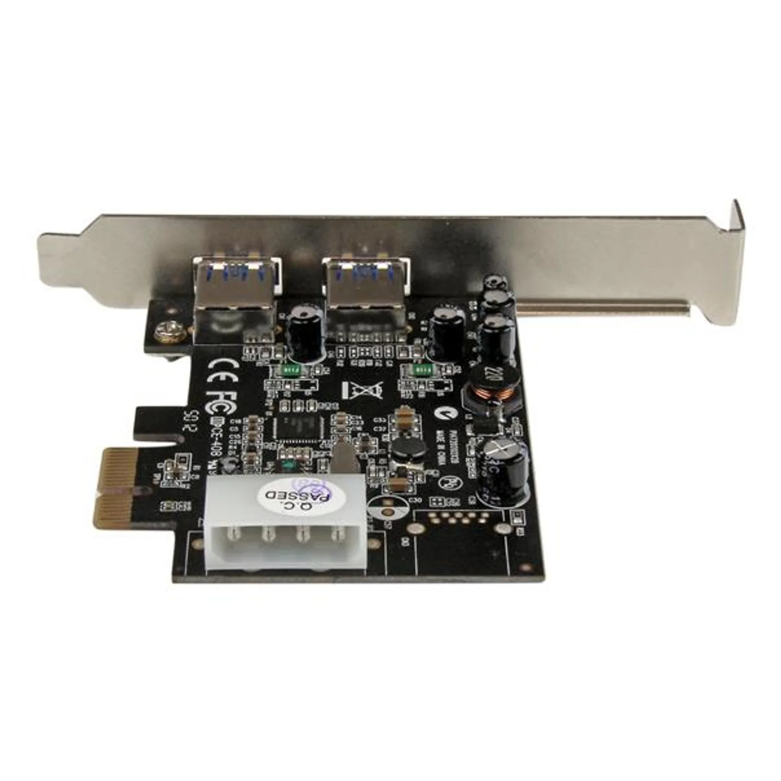 StarTech.com Carte Contrôleur PCI Express vers 2 Ports USB 3.0 avec UASP - Alimentation LP4