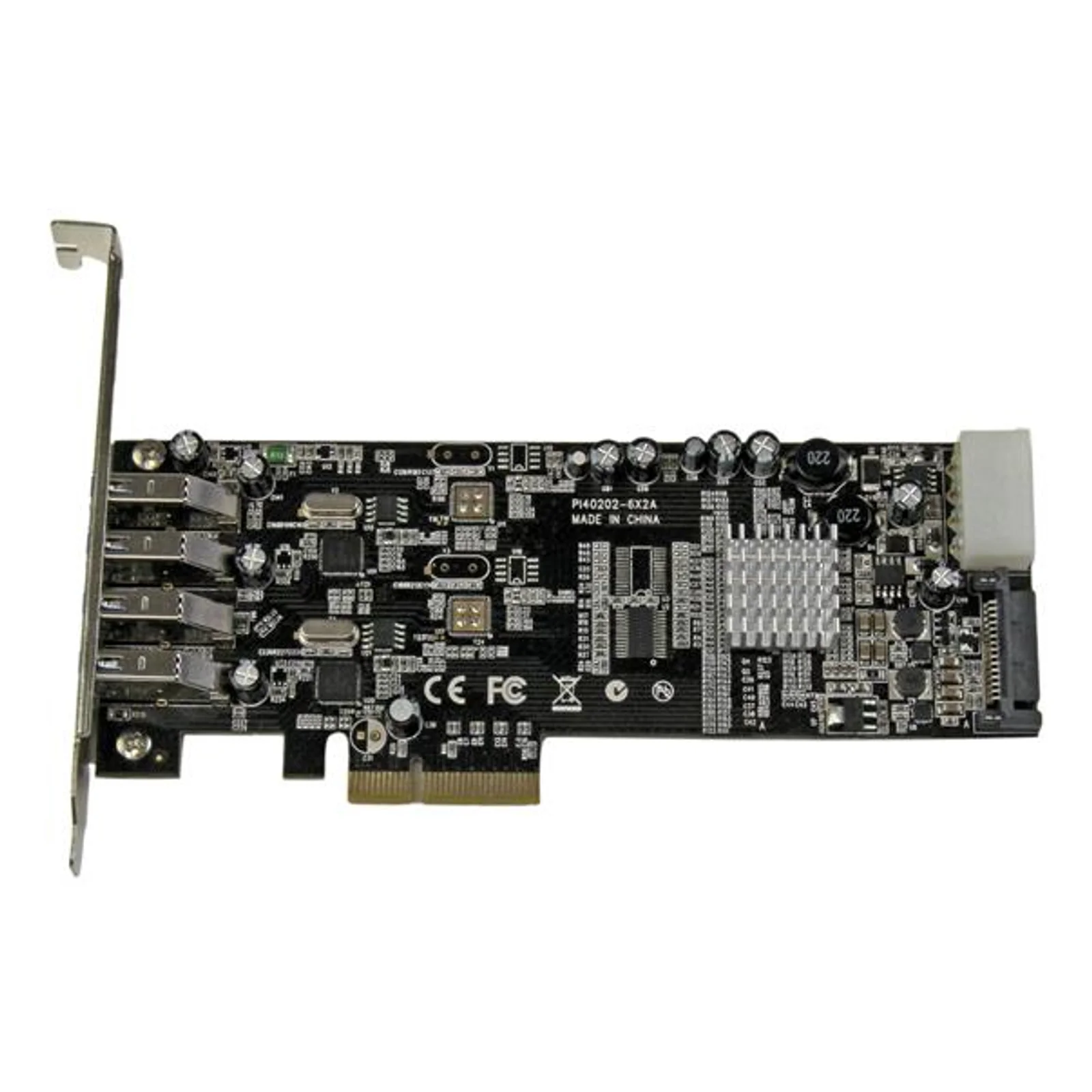 StarTech.com Carte Contrôleur PCI Express vers 4 Ports USB 3.0 avec 2 voies dédiés de 5 Gb/s - UASP - Alim SATA / LP4