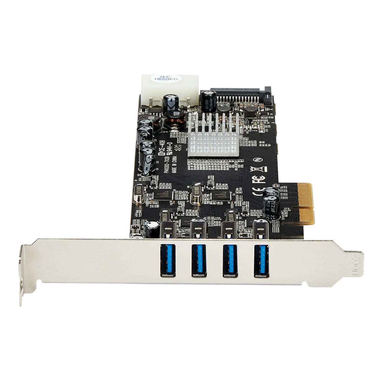 StarTech.com Carte Contrôleur PCI Express vers 4 Ports USB 3.0 avec 4 voies dédiés de 5 Gb/s - UASP - Alim SATA / LP4